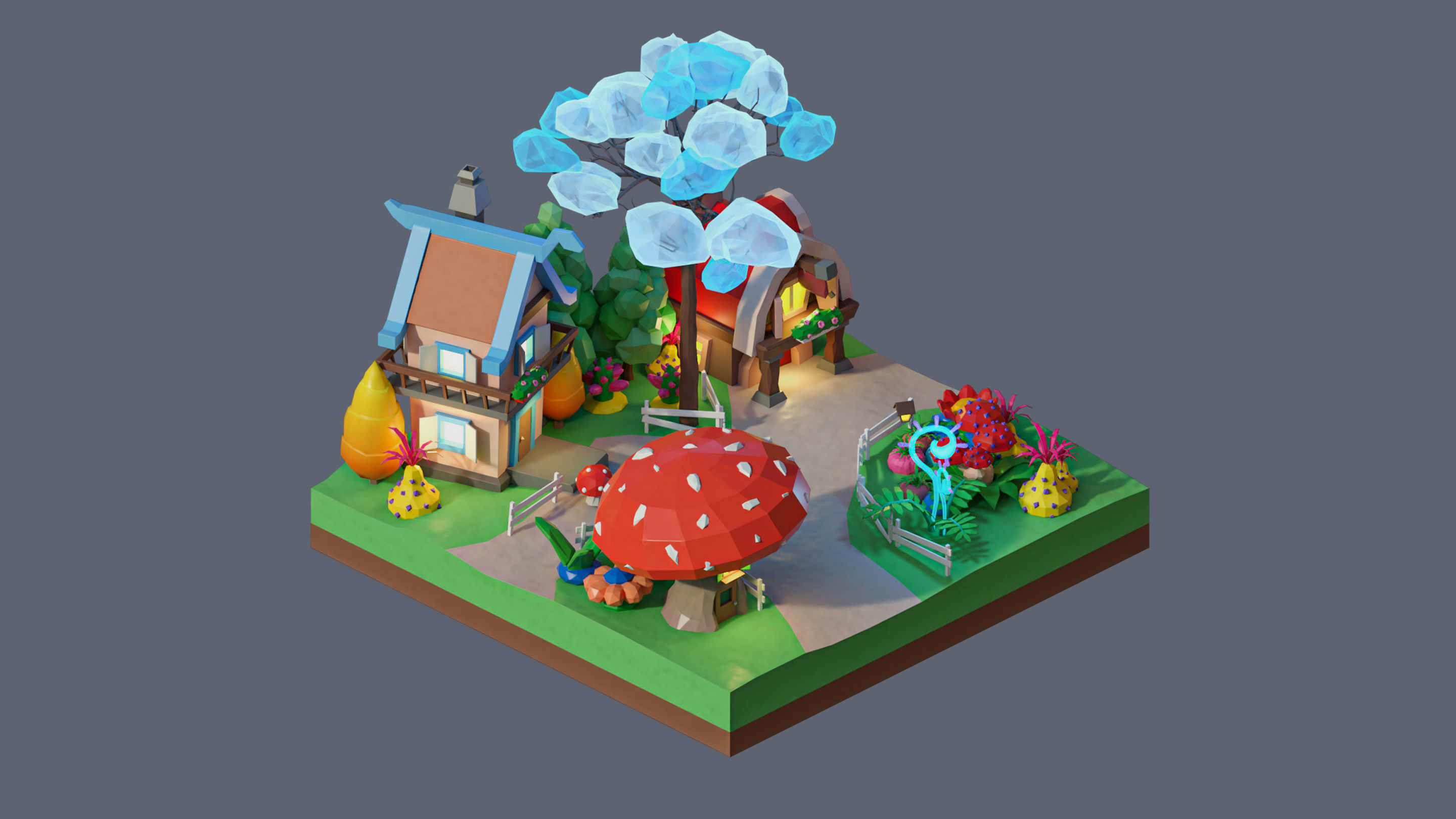 land 8A Low-poly 3D model_3