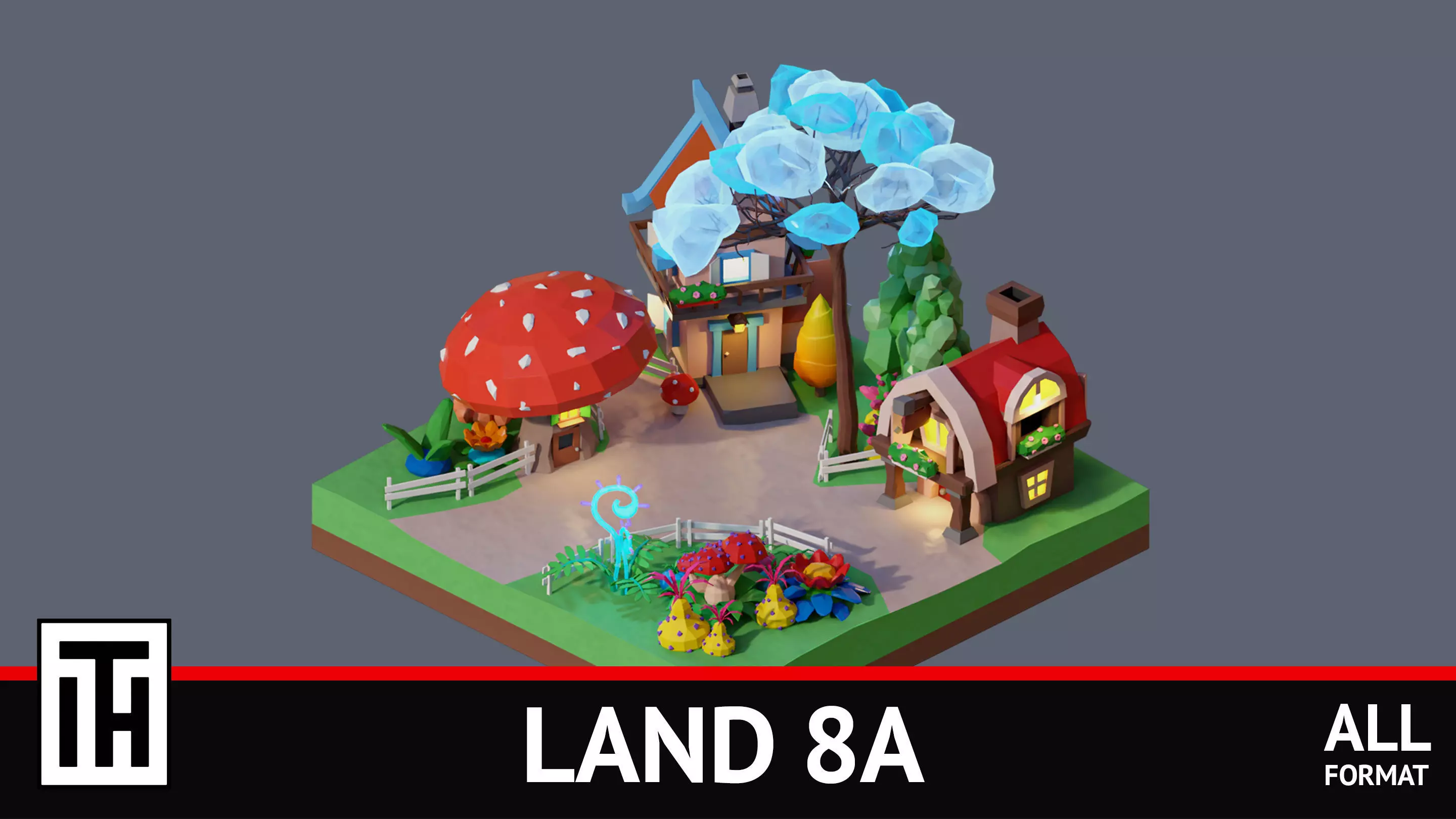 land 8A Low-poly 3D model_0