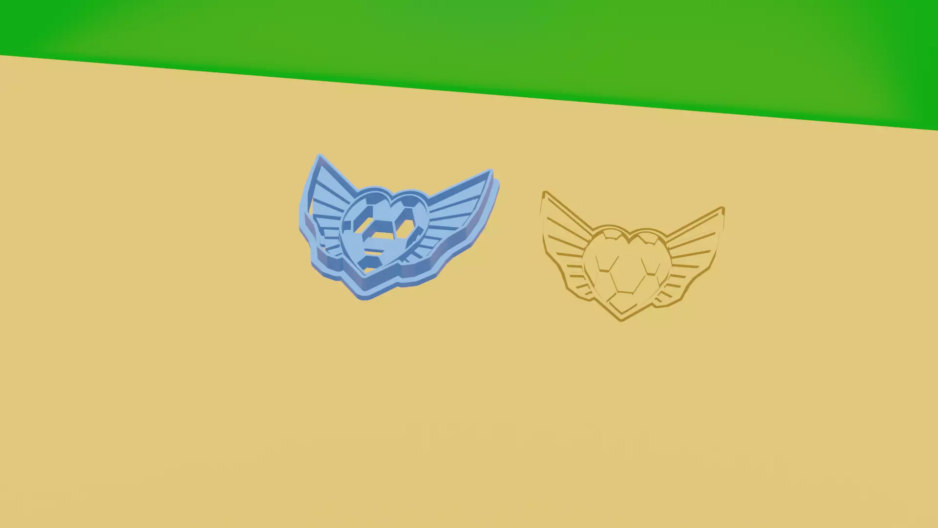 Soccer Ball With Wings Cookie Cutter 3D print model