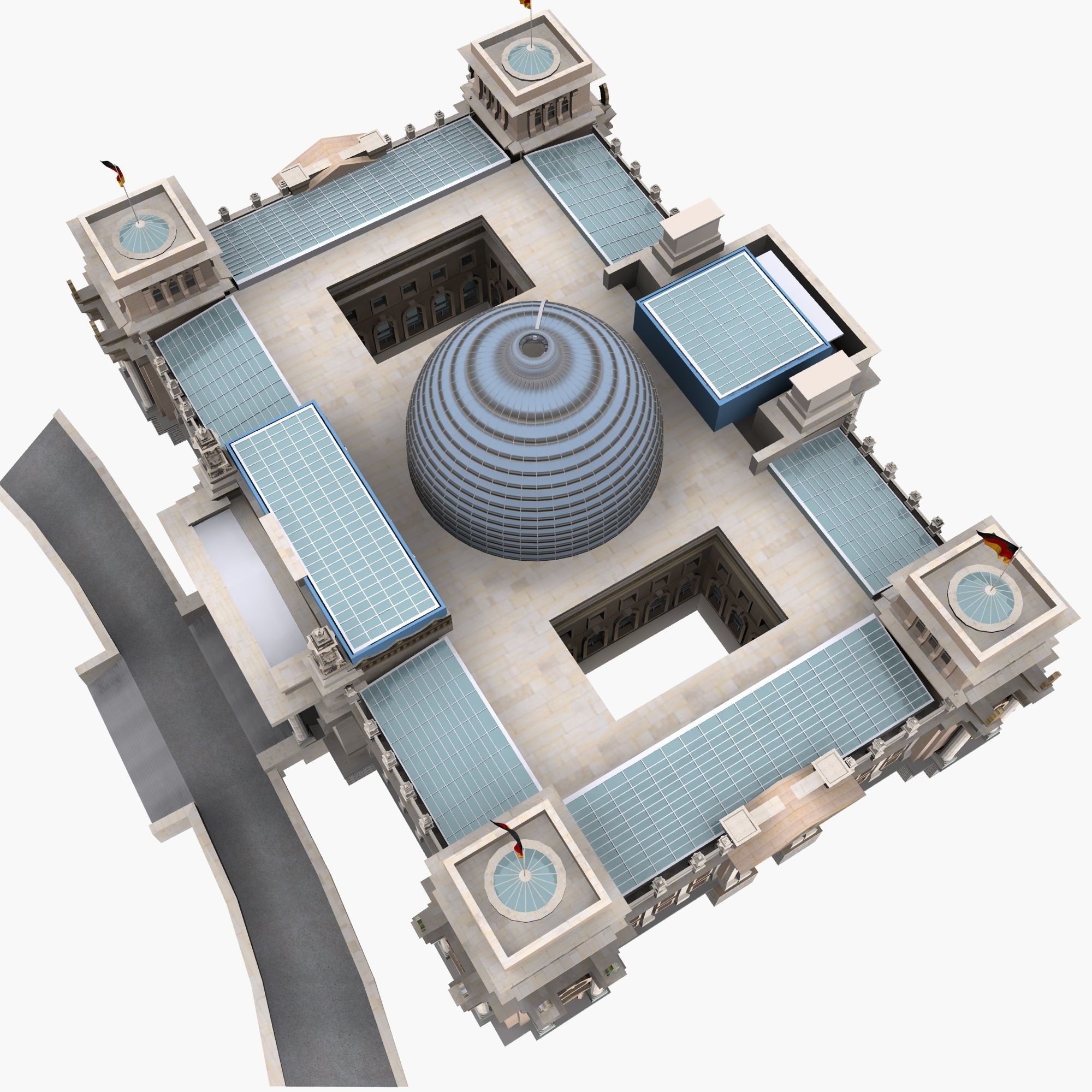 Reichstag Building Berlin 3d Model 3D model_3