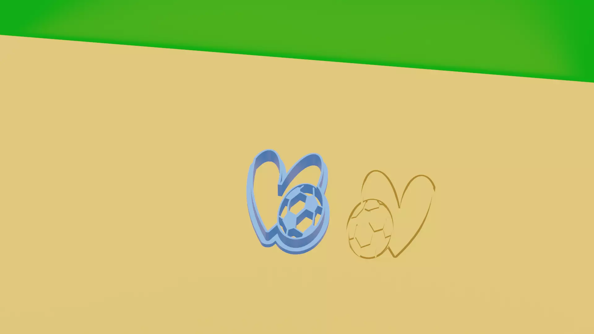 Soccer With Heart Cookie Cutter 3D print model