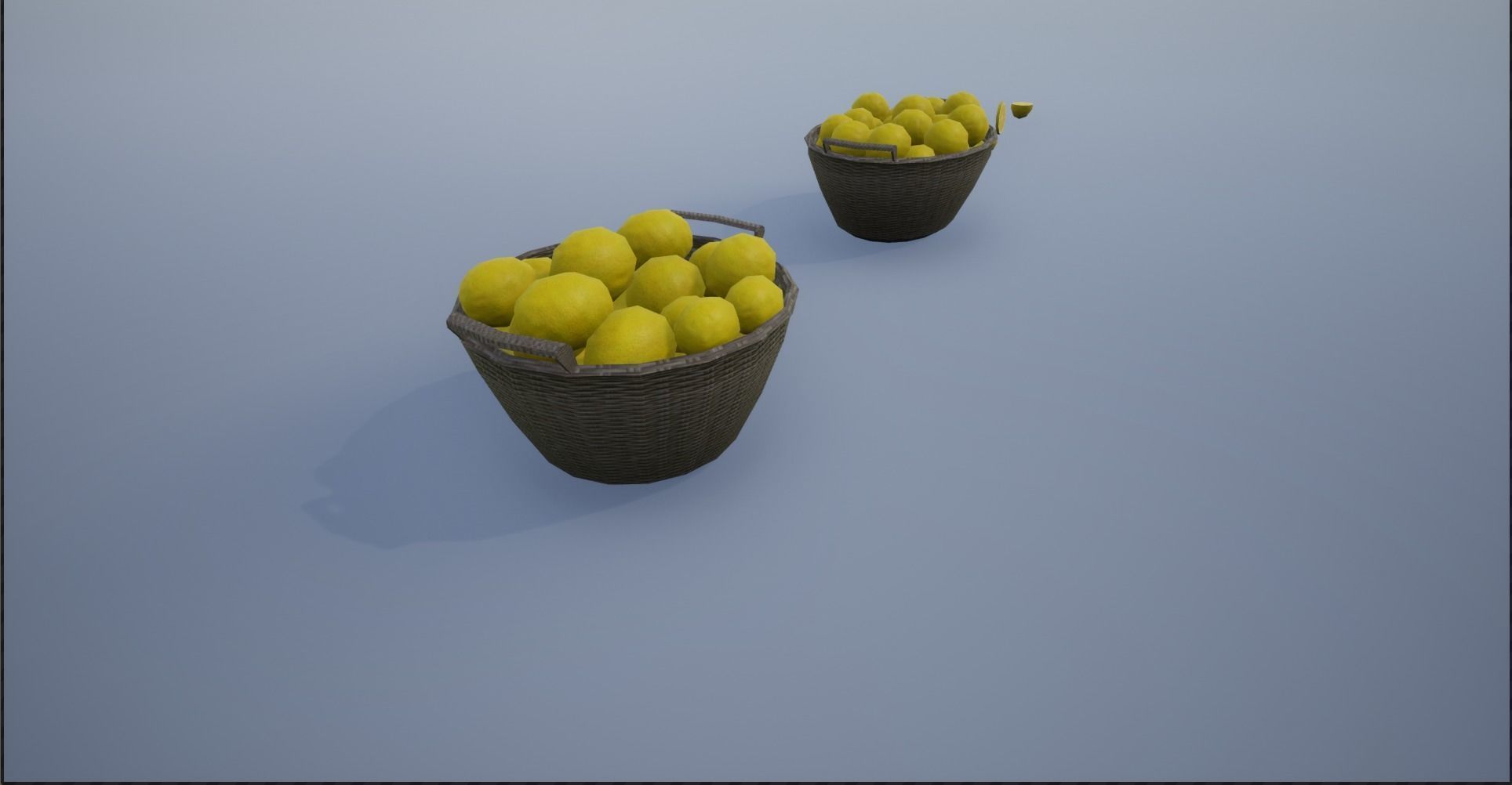 Lowpoly Crate and Baskets of Harvested Lemon Low-poly 3D model_15