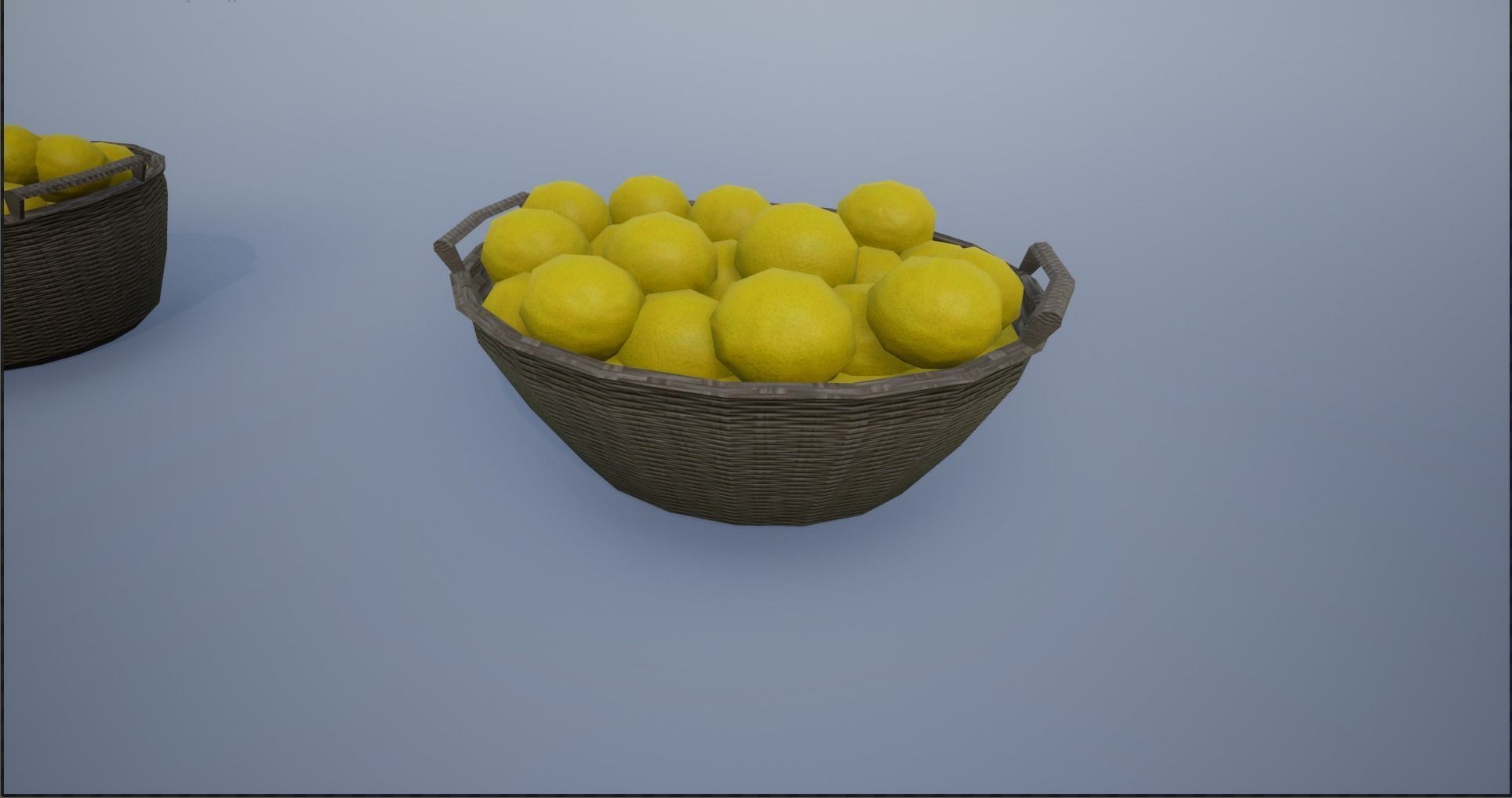 Lowpoly Crate and Baskets of Harvested Lemon Low-poly 3D model_12