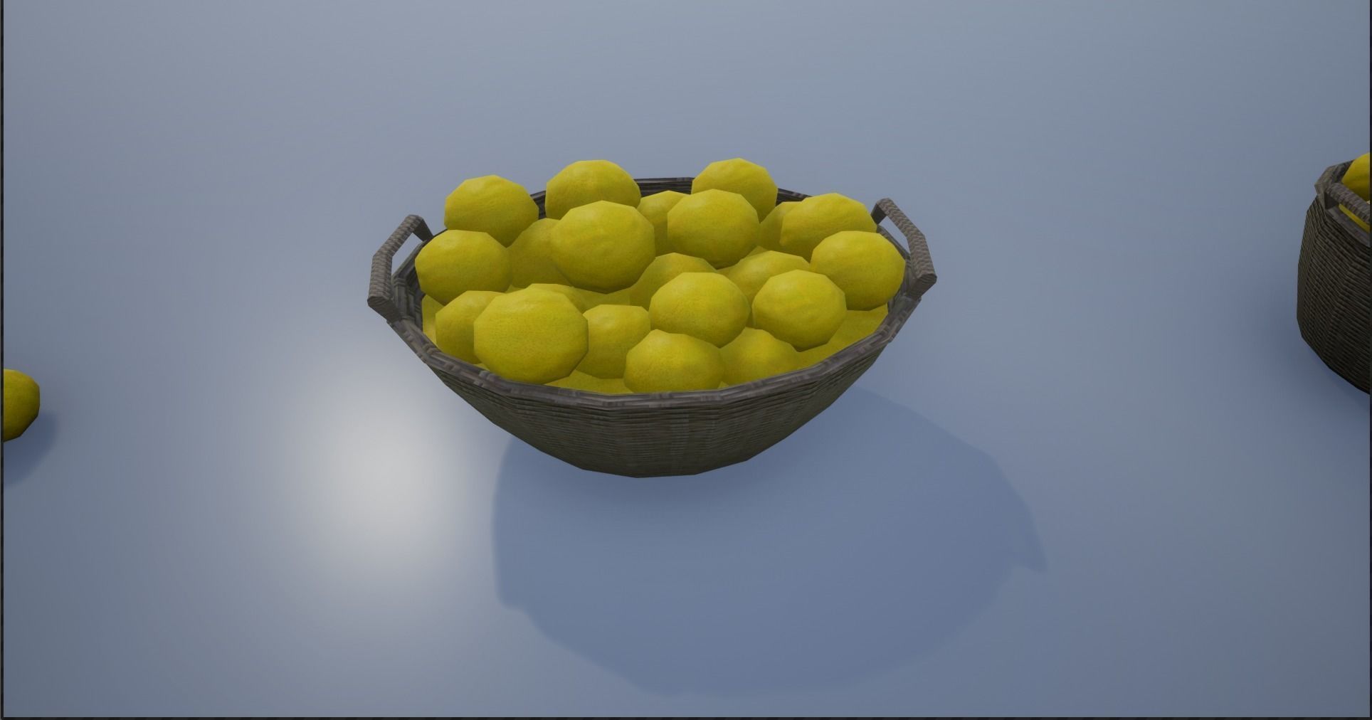 Lowpoly Crate and Baskets of Harvested Lemon Low-poly 3D model_13