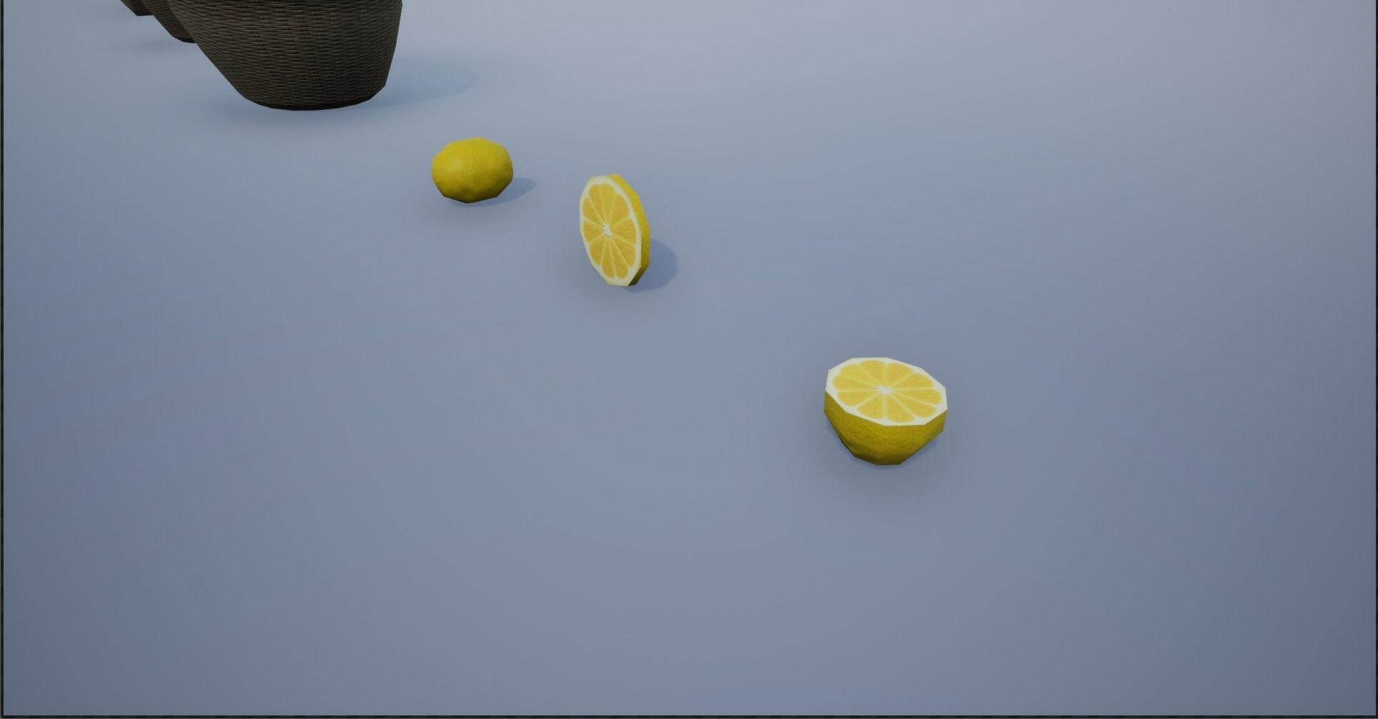Lowpoly Crate and Baskets of Harvested Lemon Low-poly 3D model_11