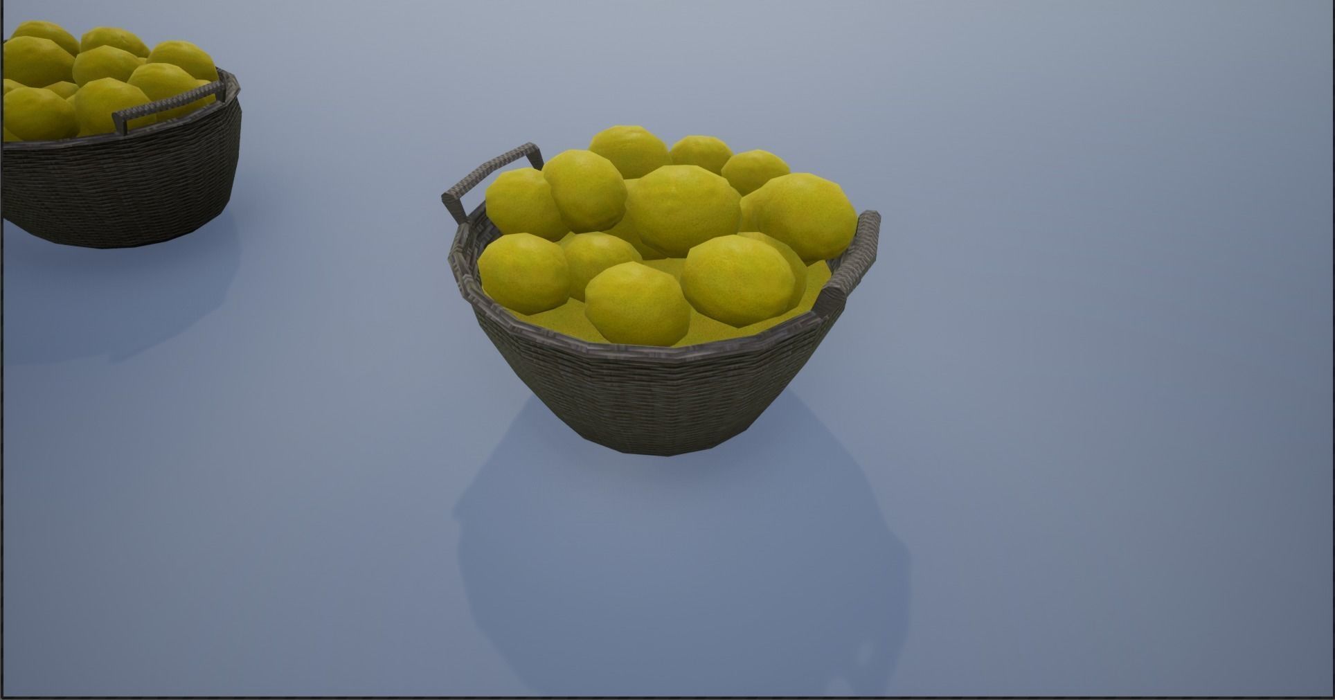 Lowpoly Crate and Baskets of Harvested Lemon Low-poly 3D model_14
