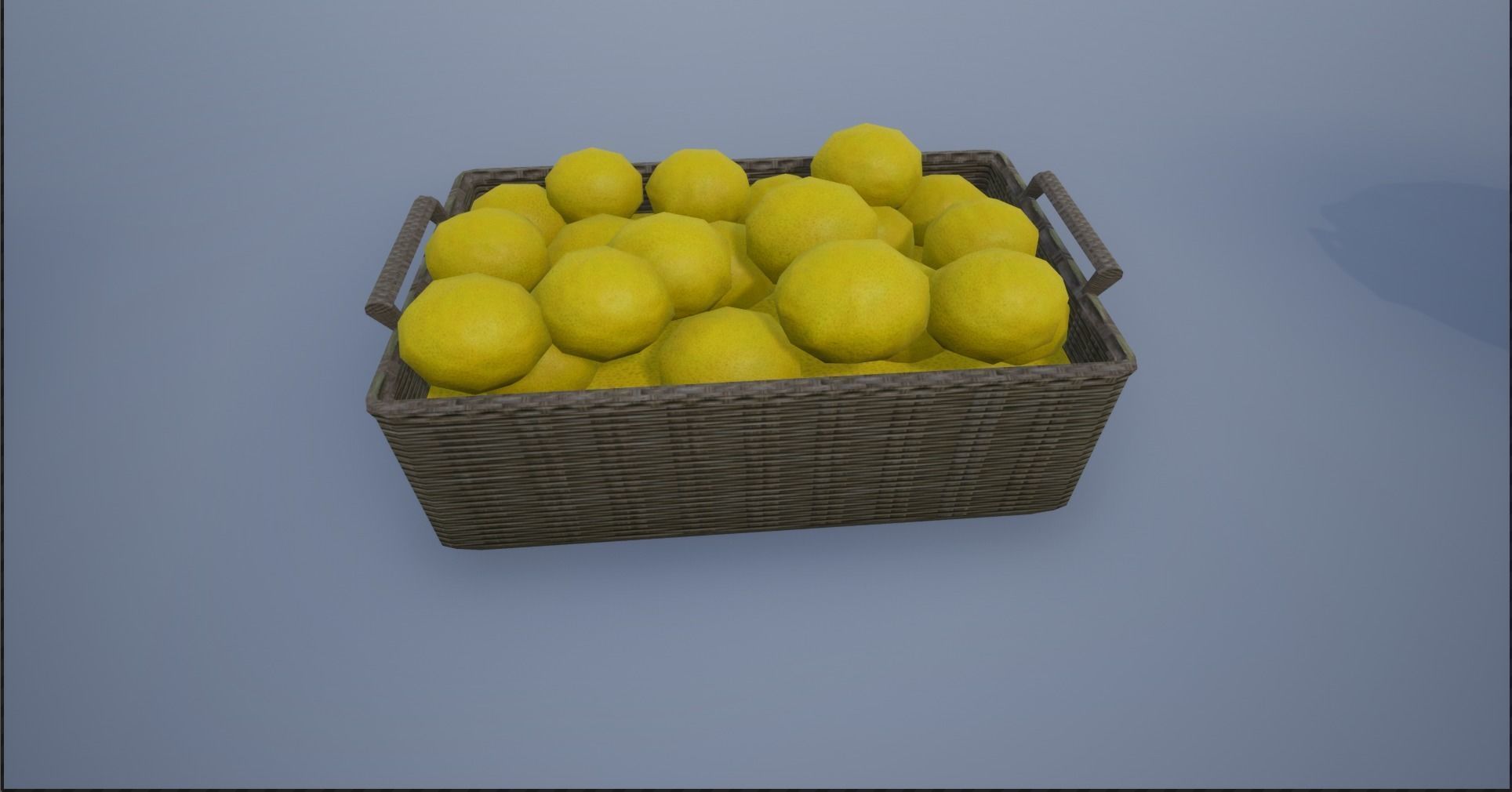 Lowpoly Crate and Baskets of Harvested Lemon Low-poly 3D model_17