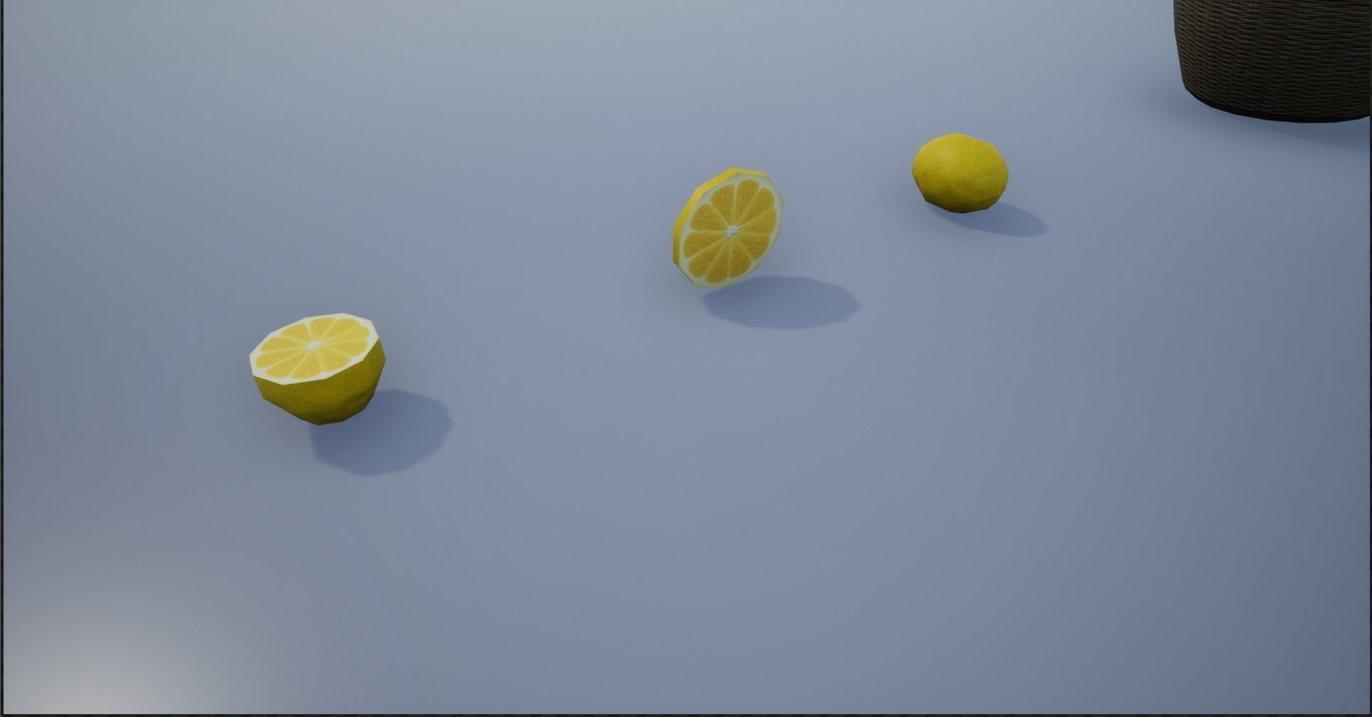 Lowpoly Crate and Baskets of Harvested Lemon Low-poly 3D model_9