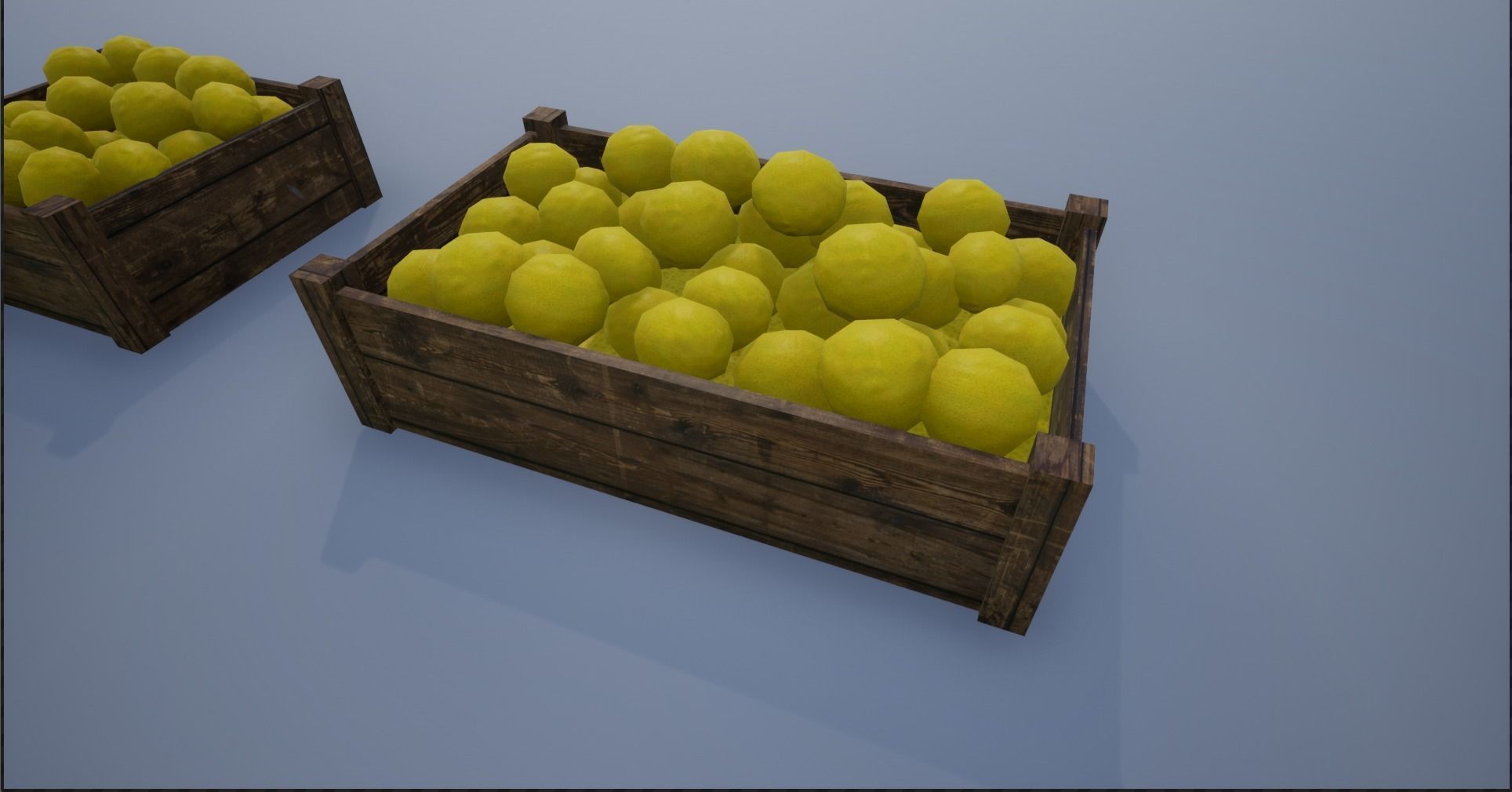 Lowpoly Crate and Baskets of Harvested Lemon Low-poly 3D model_22