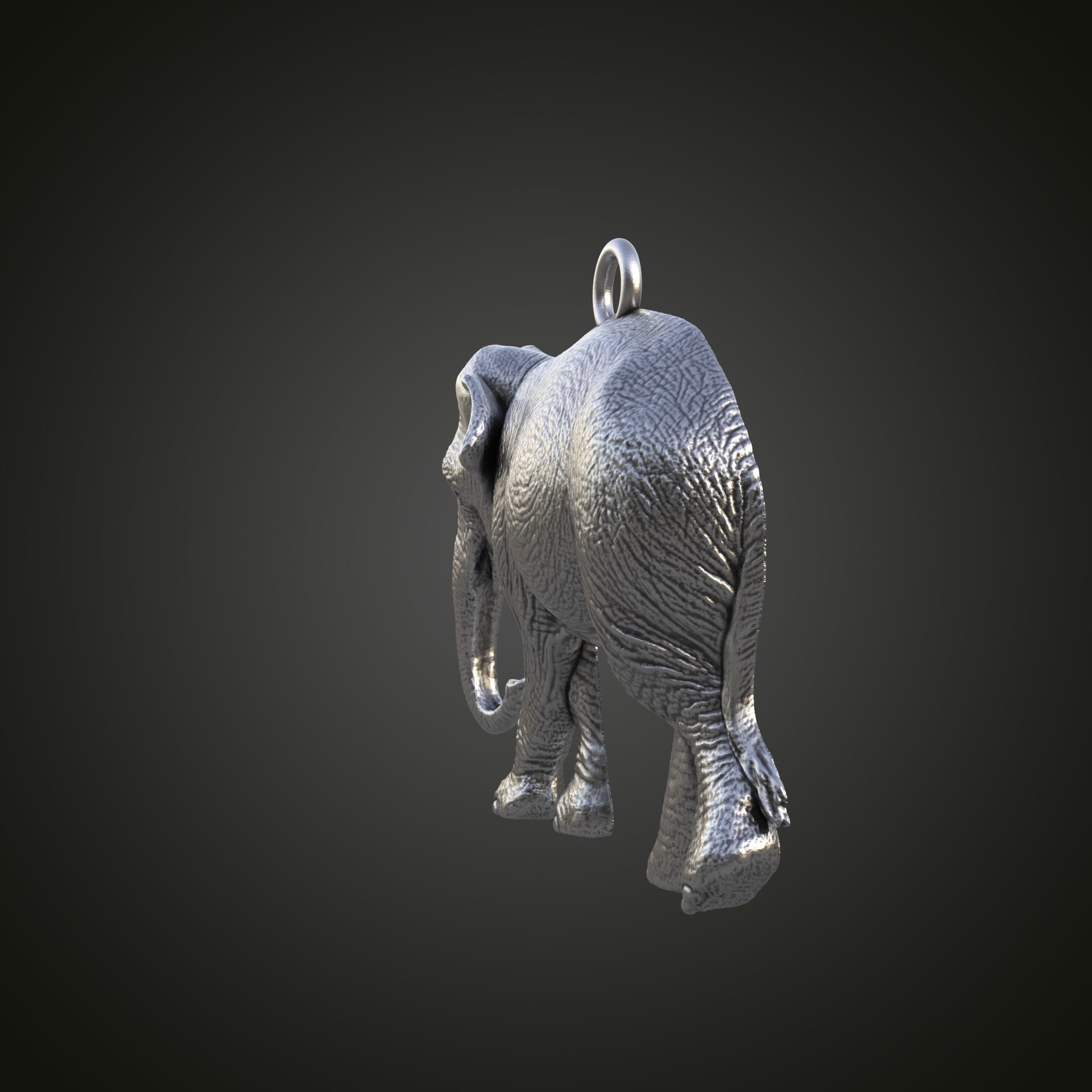 Elephant pendant 3D print model_9
