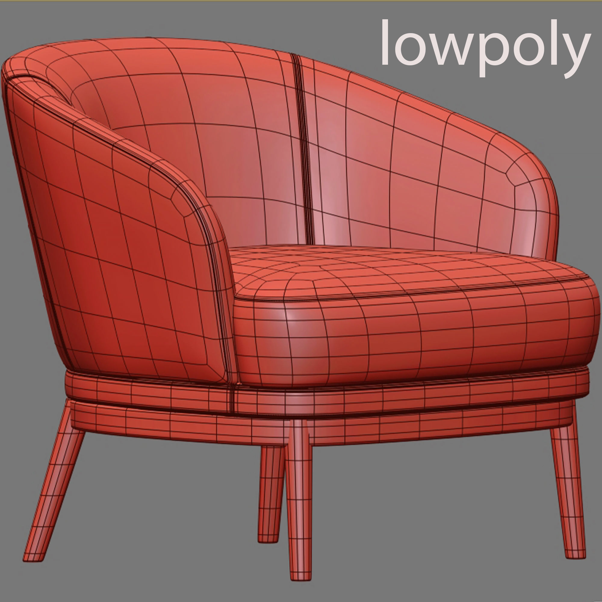 Ruth armchair 3D model_2