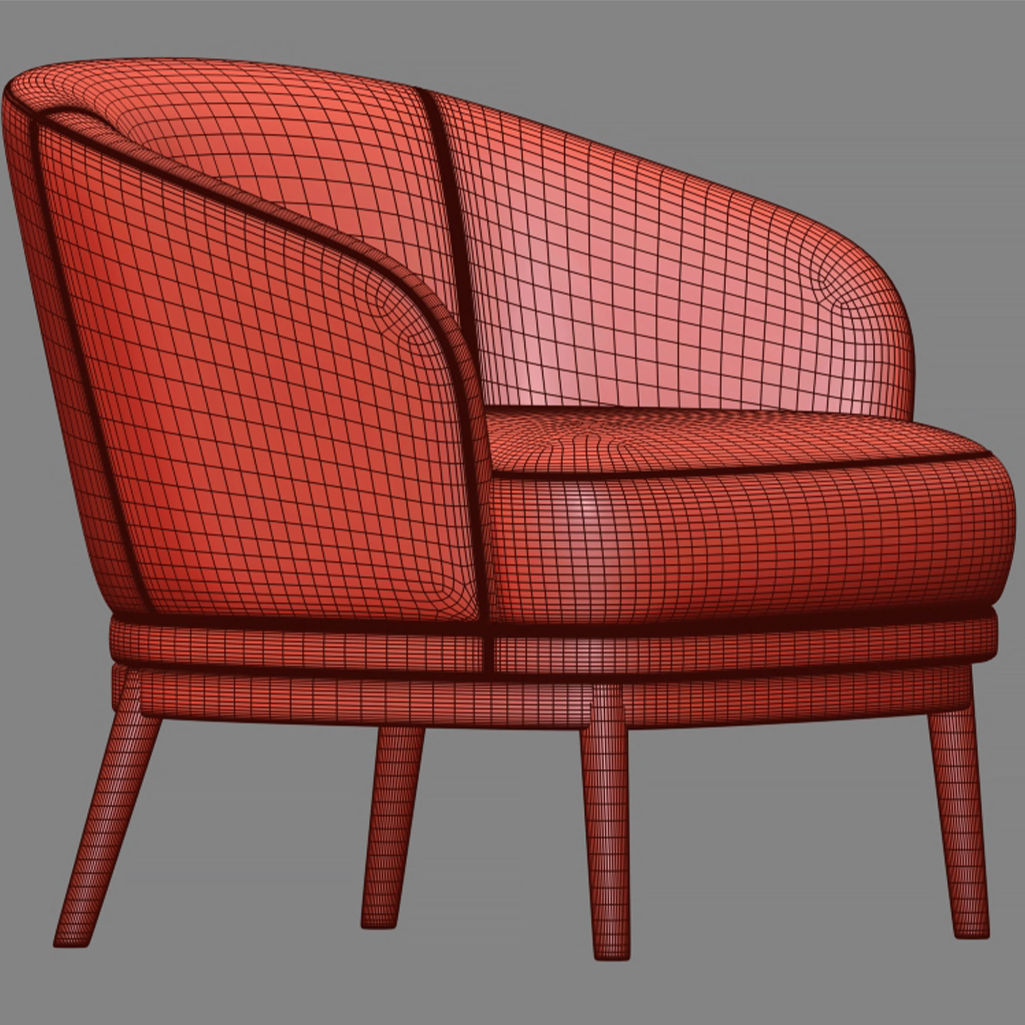 Ruth armchair 3D model_3