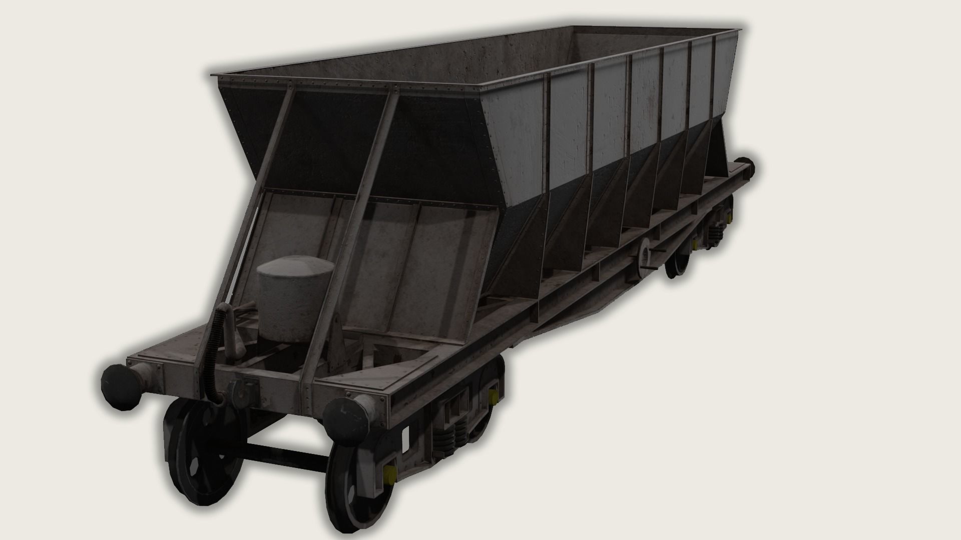 Double bogie hopper Low-poly 3D model_17