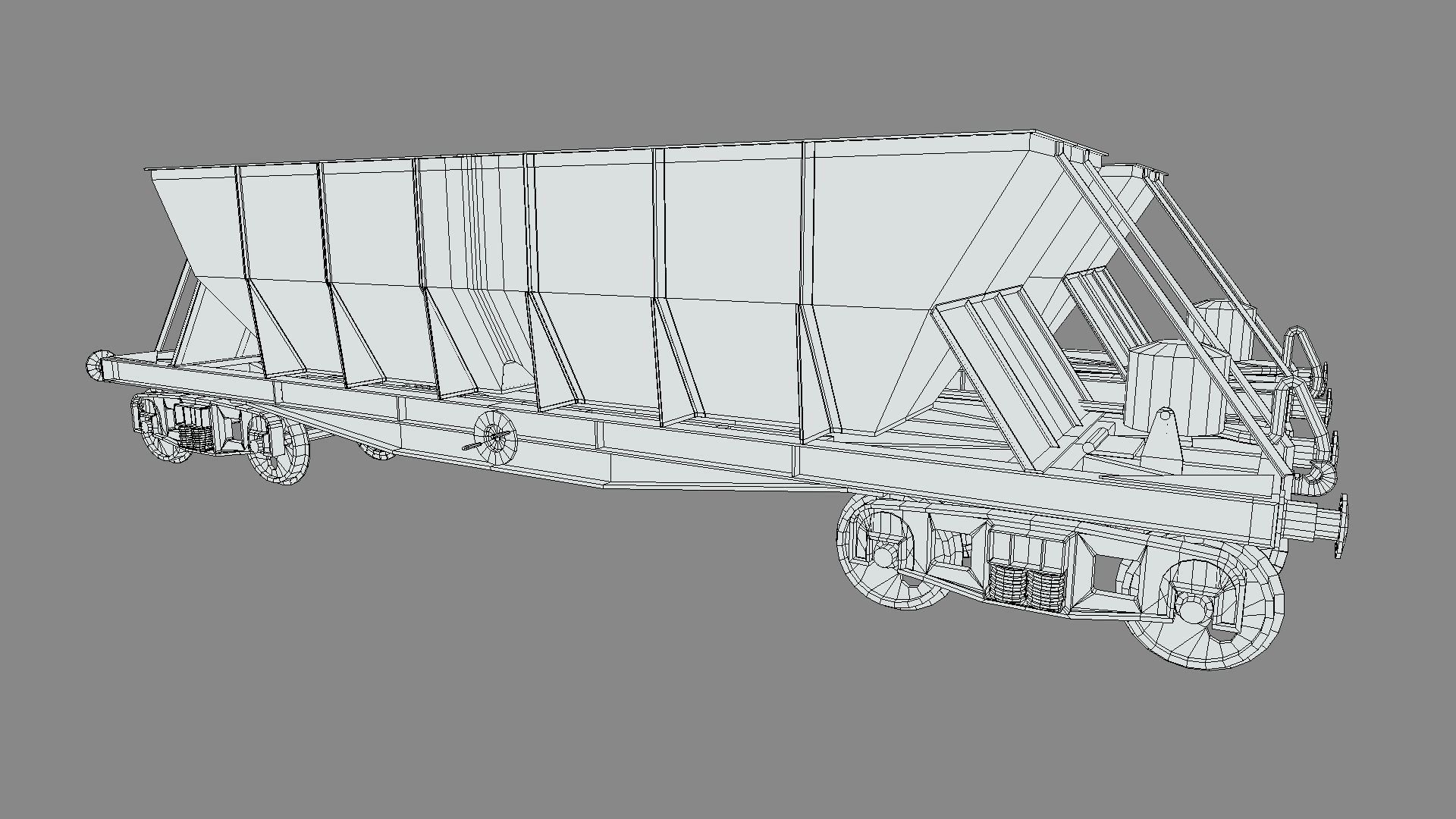 Double bogie hopper Low-poly 3D model_15