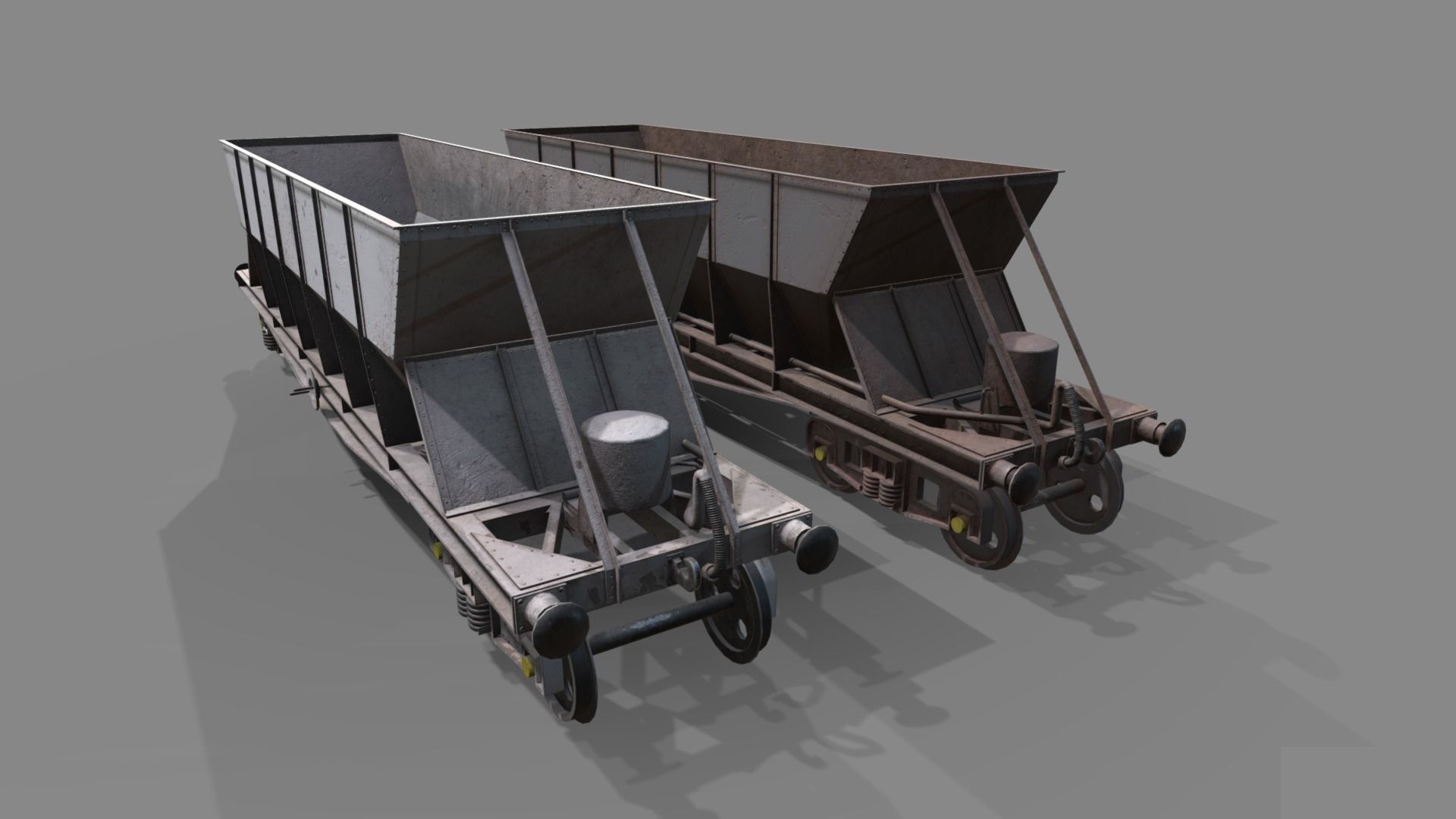 Double bogie hopper Low-poly 3D model_16