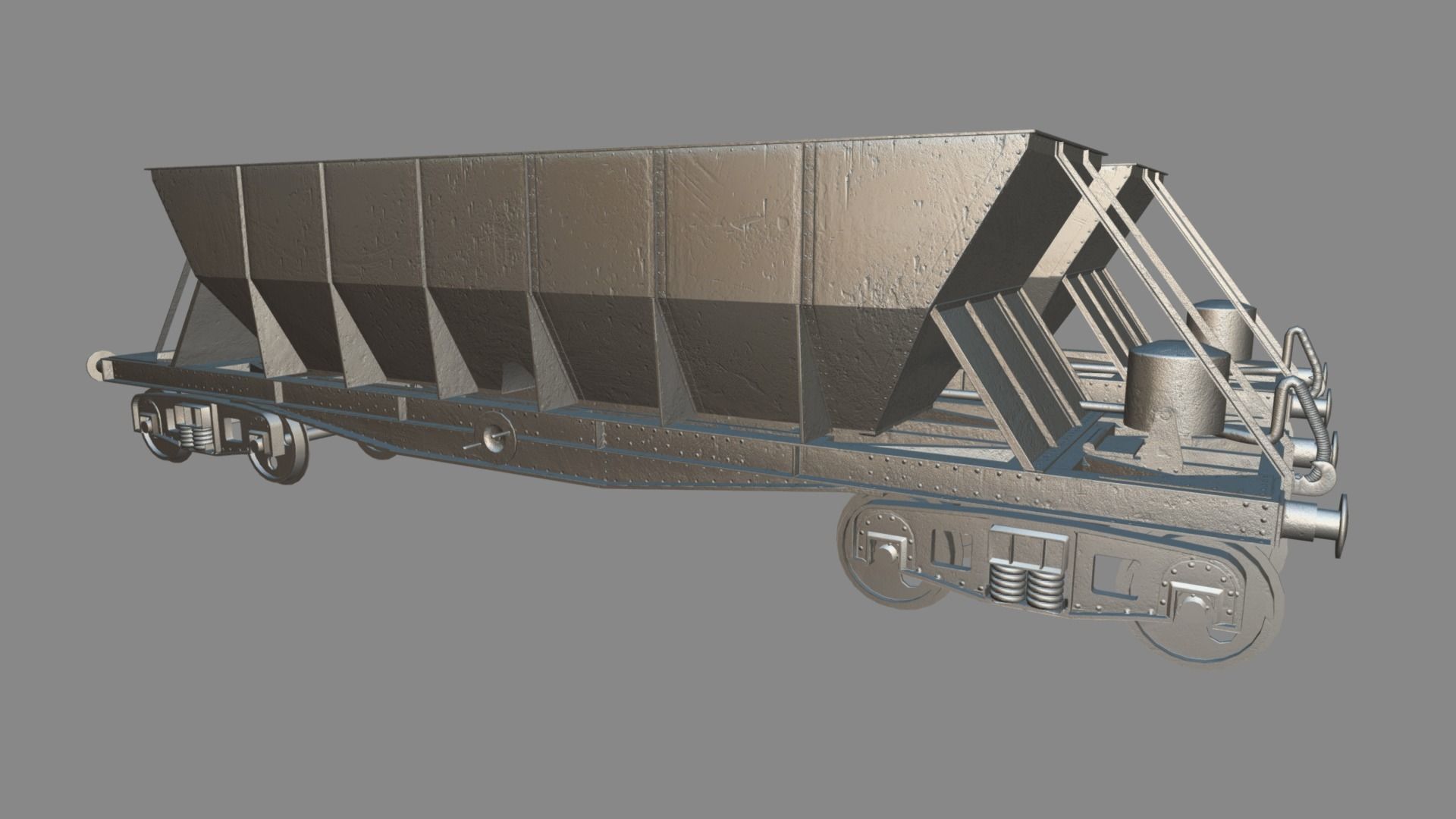 Double bogie hopper Low-poly 3D model_14