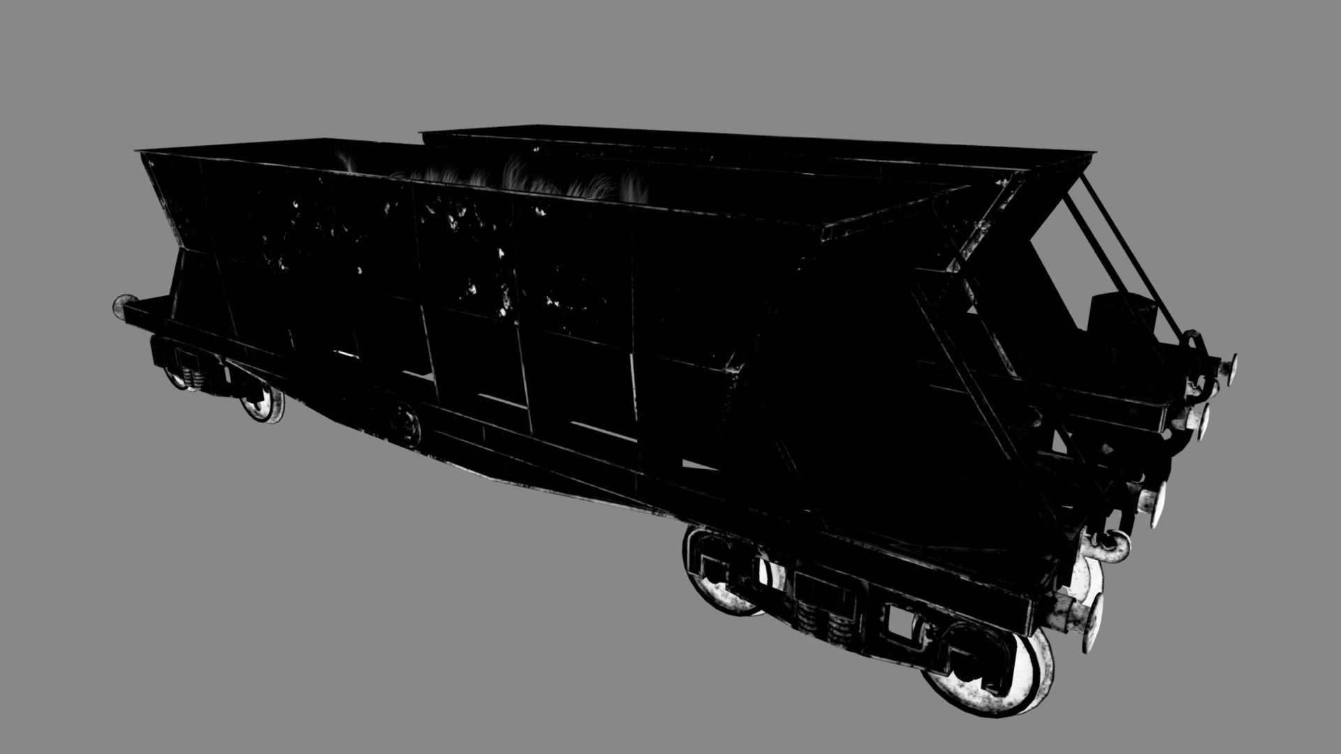 Double bogie hopper Low-poly 3D model_10