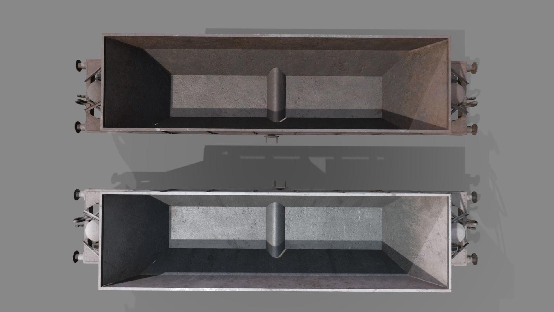 Double bogie hopper Low-poly 3D model_9