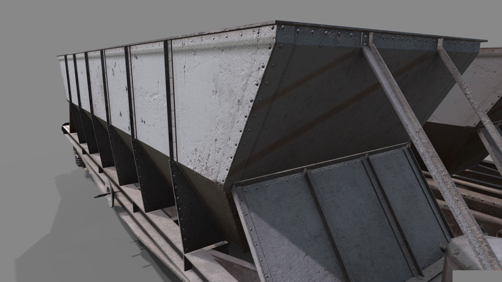 Double bogie hopper Low-poly 3D model_6