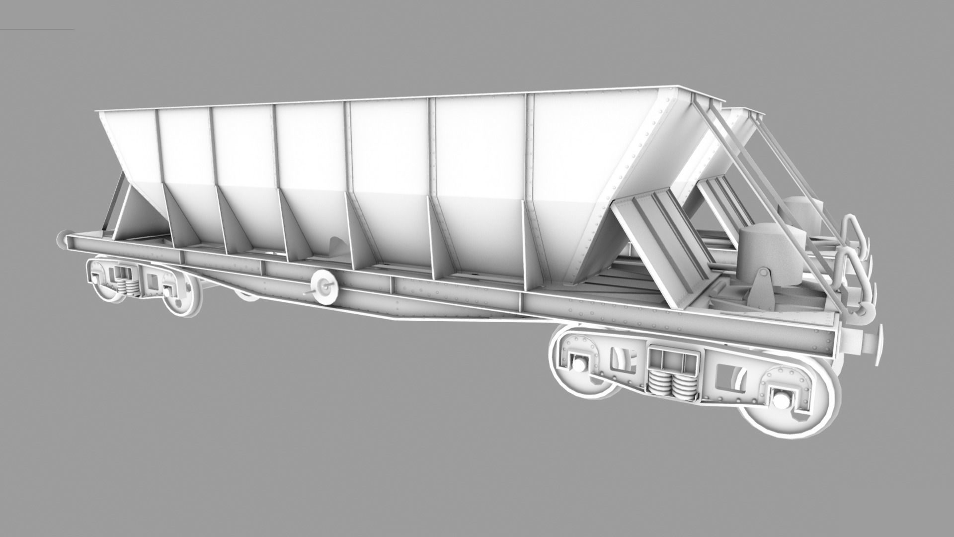 Double bogie hopper Low-poly 3D model_13