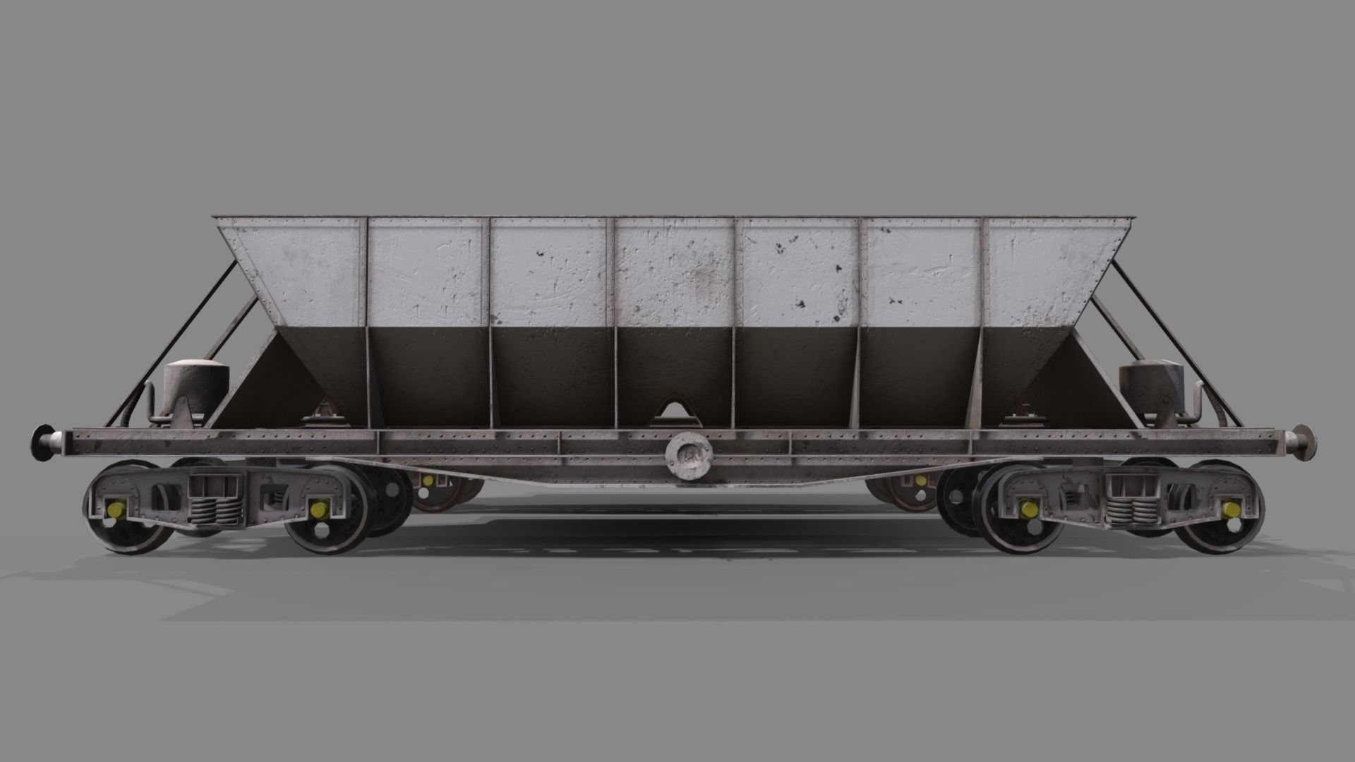 Double bogie hopper Low-poly 3D model_8