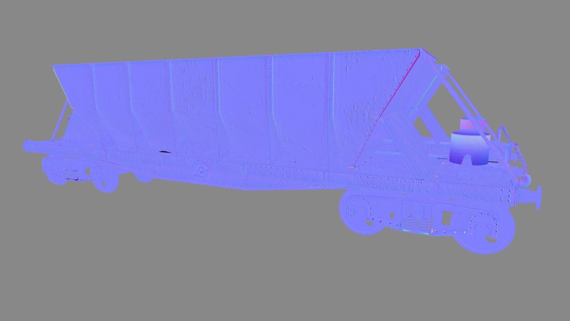 Double bogie hopper Low-poly 3D model_12