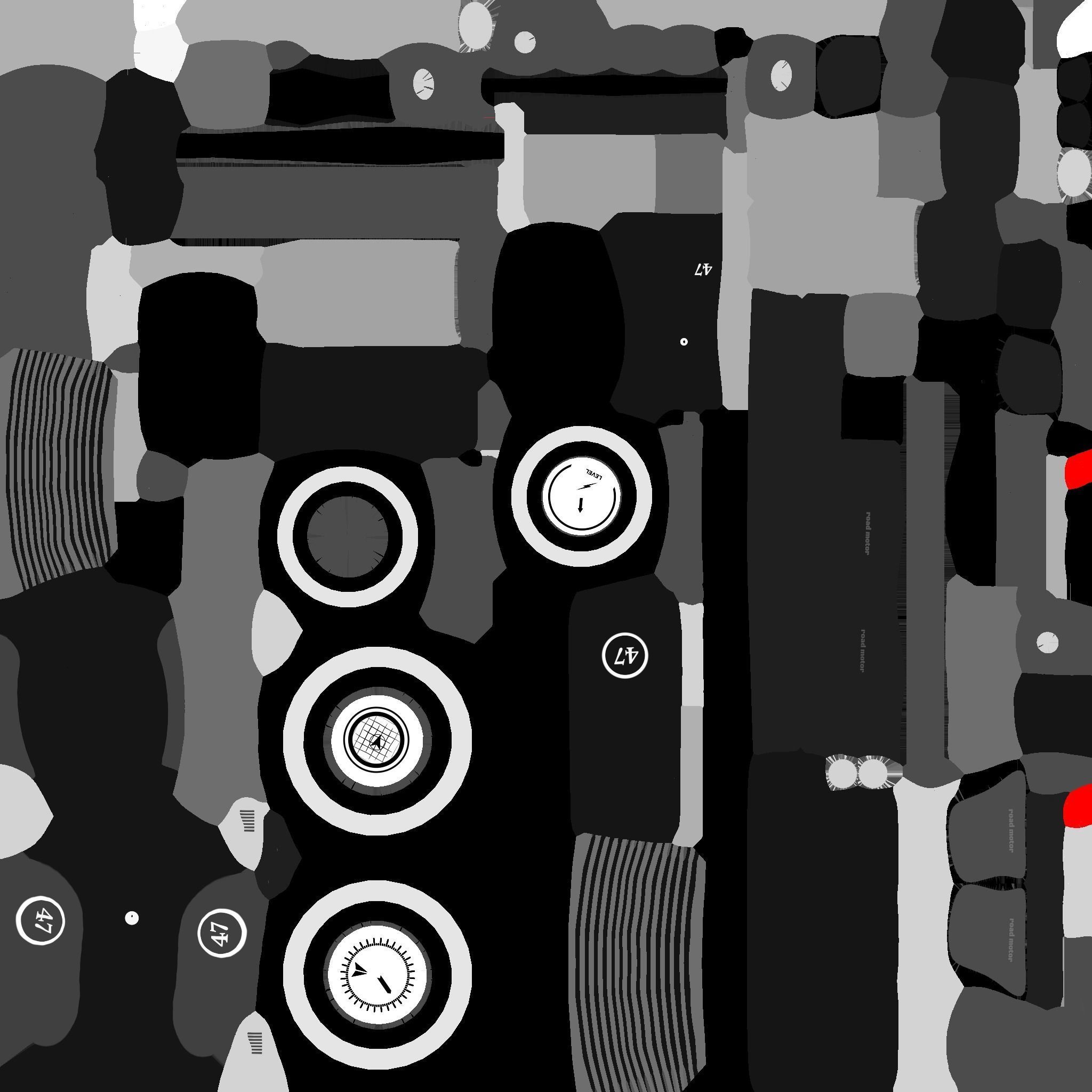 Motorcycle Cartoon A09 Black - Custom Vehicle Design Low-poly 3D model_22