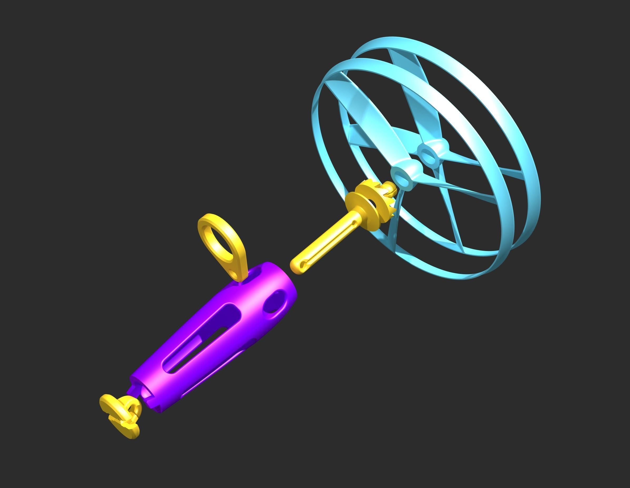 Flying propeller toy 3D print model_3