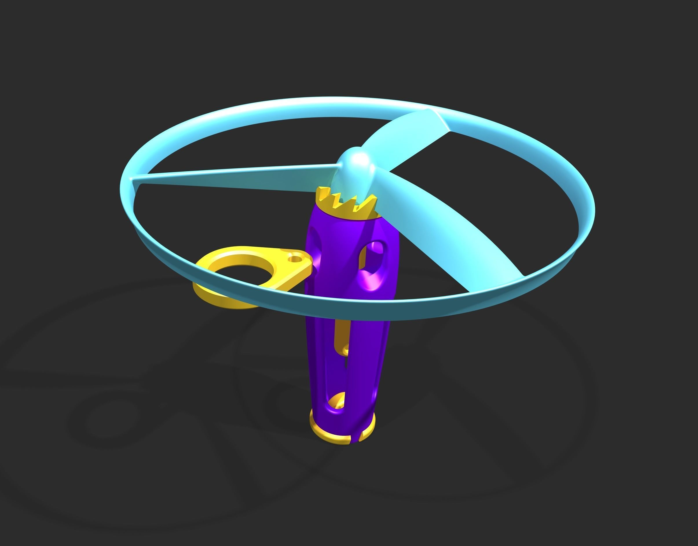 Flying propeller toy 3D print model_2