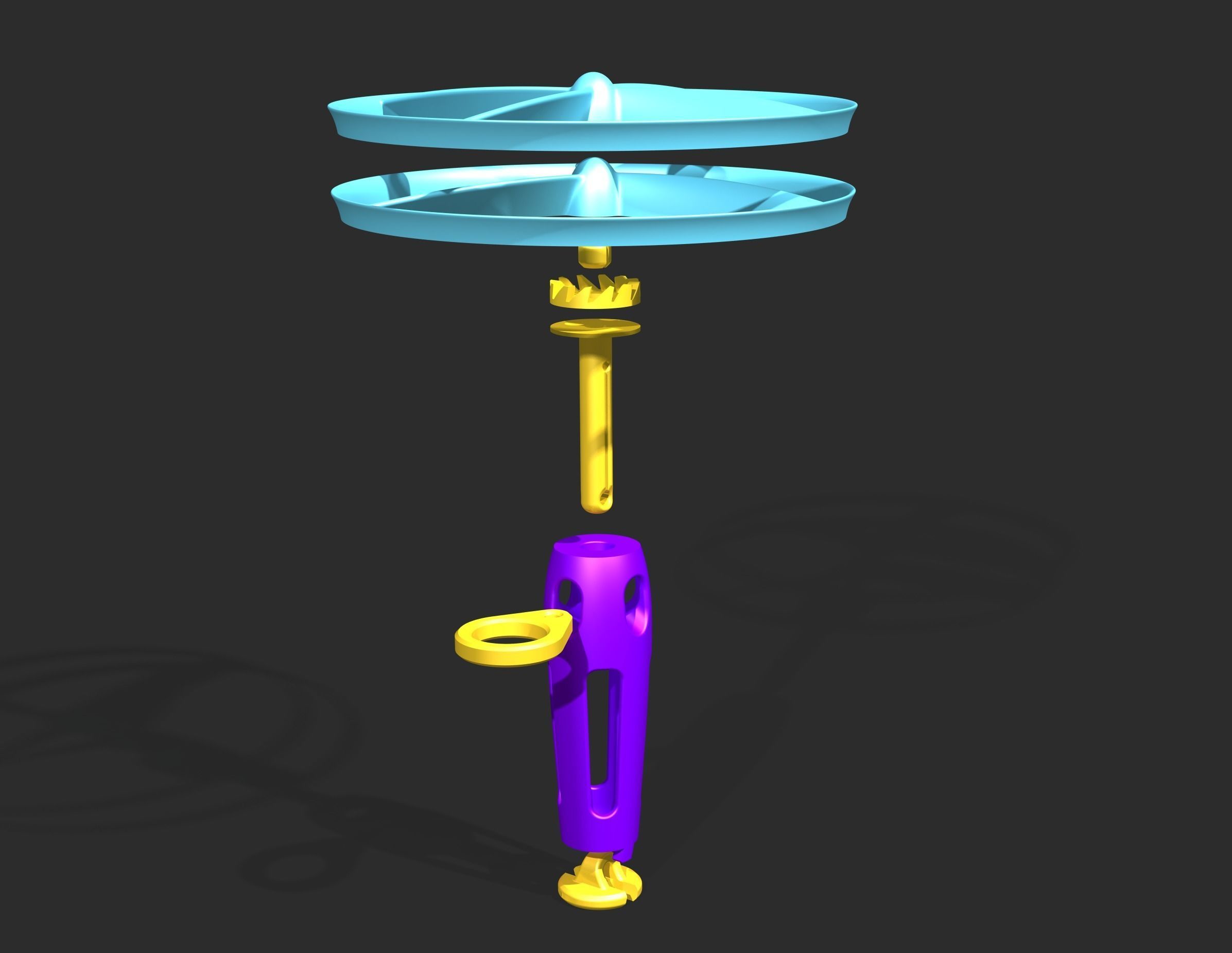 Flying propeller toy 3D print model_4