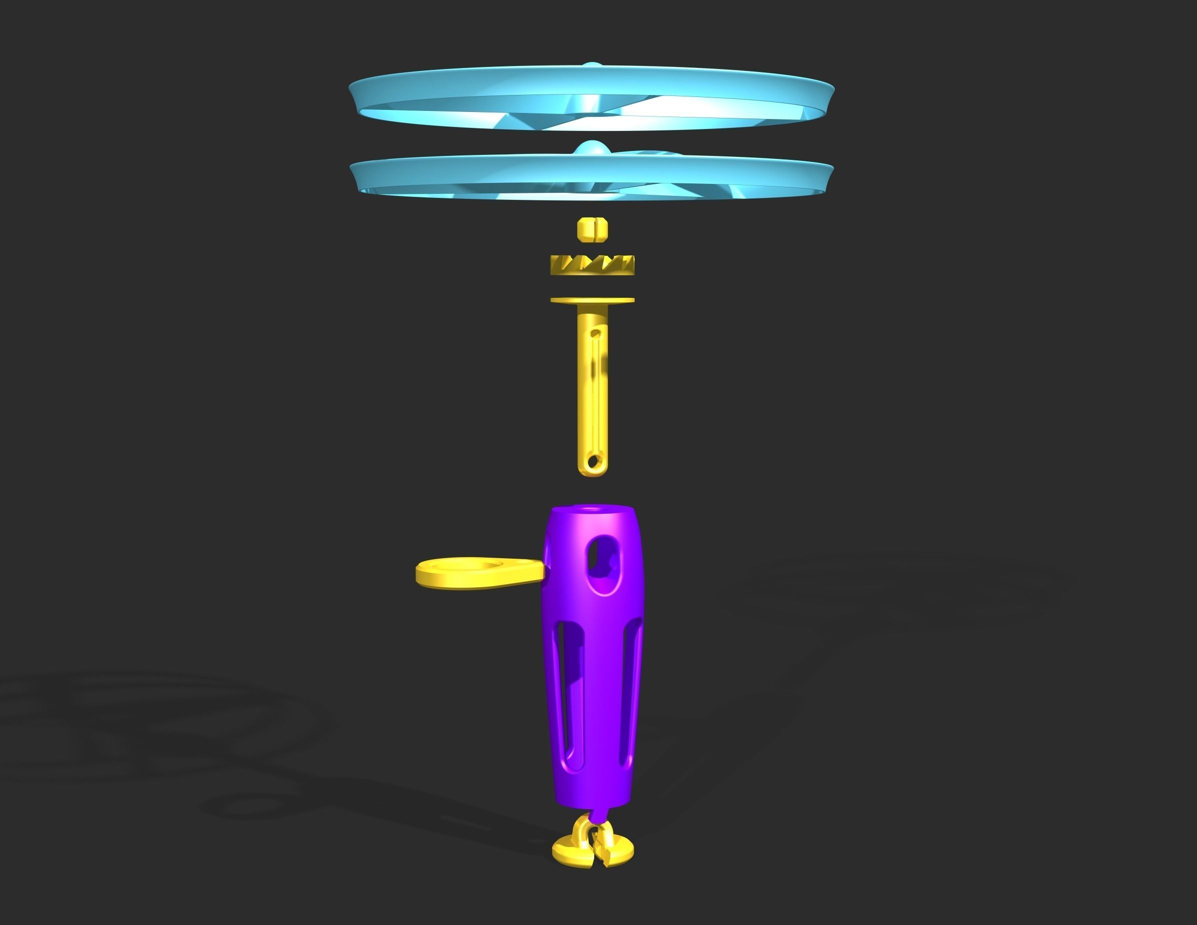 Flying propeller toy 3D print model_5