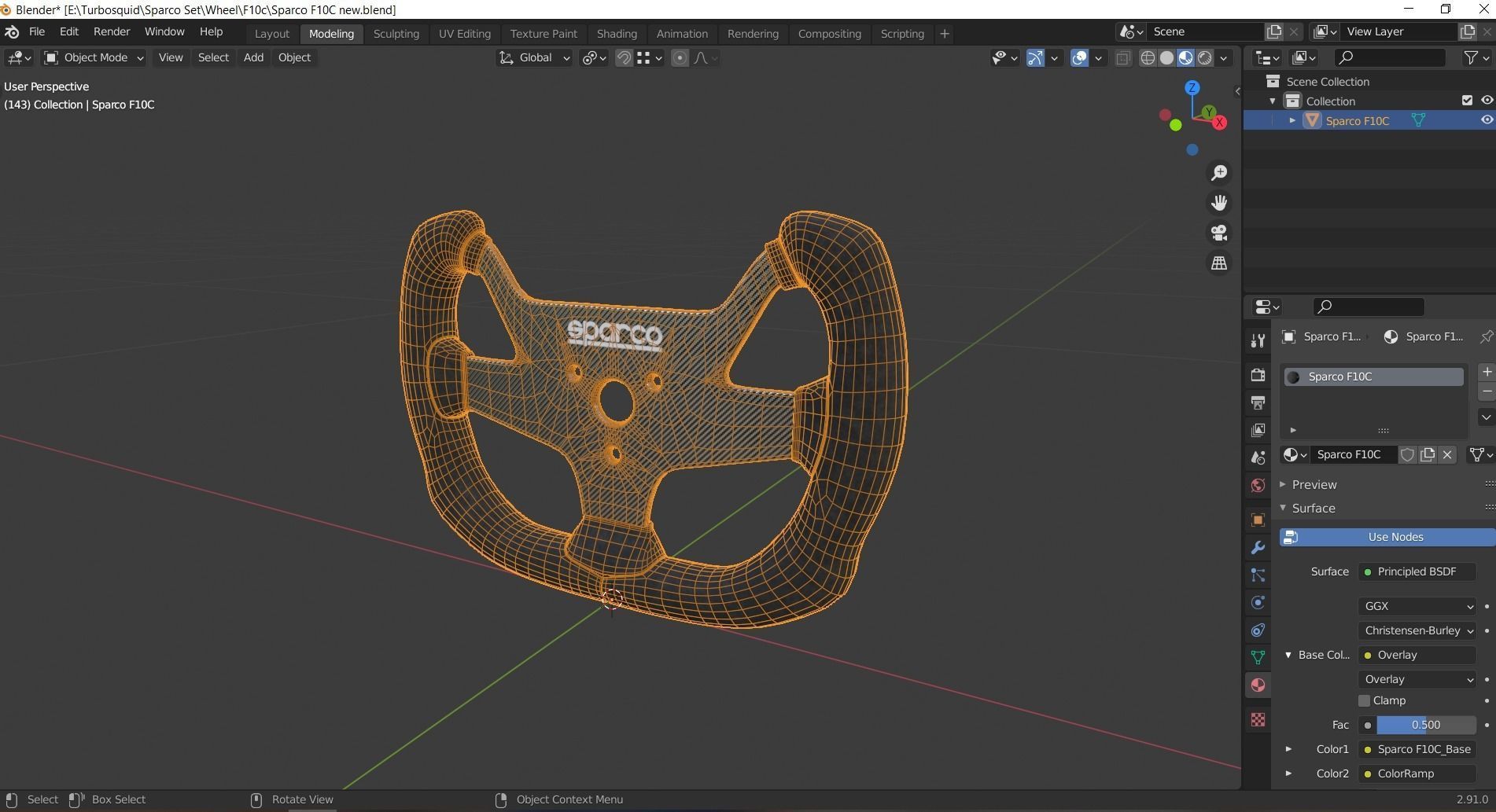 Steering Wheel Sparco F10AC 3D model_8