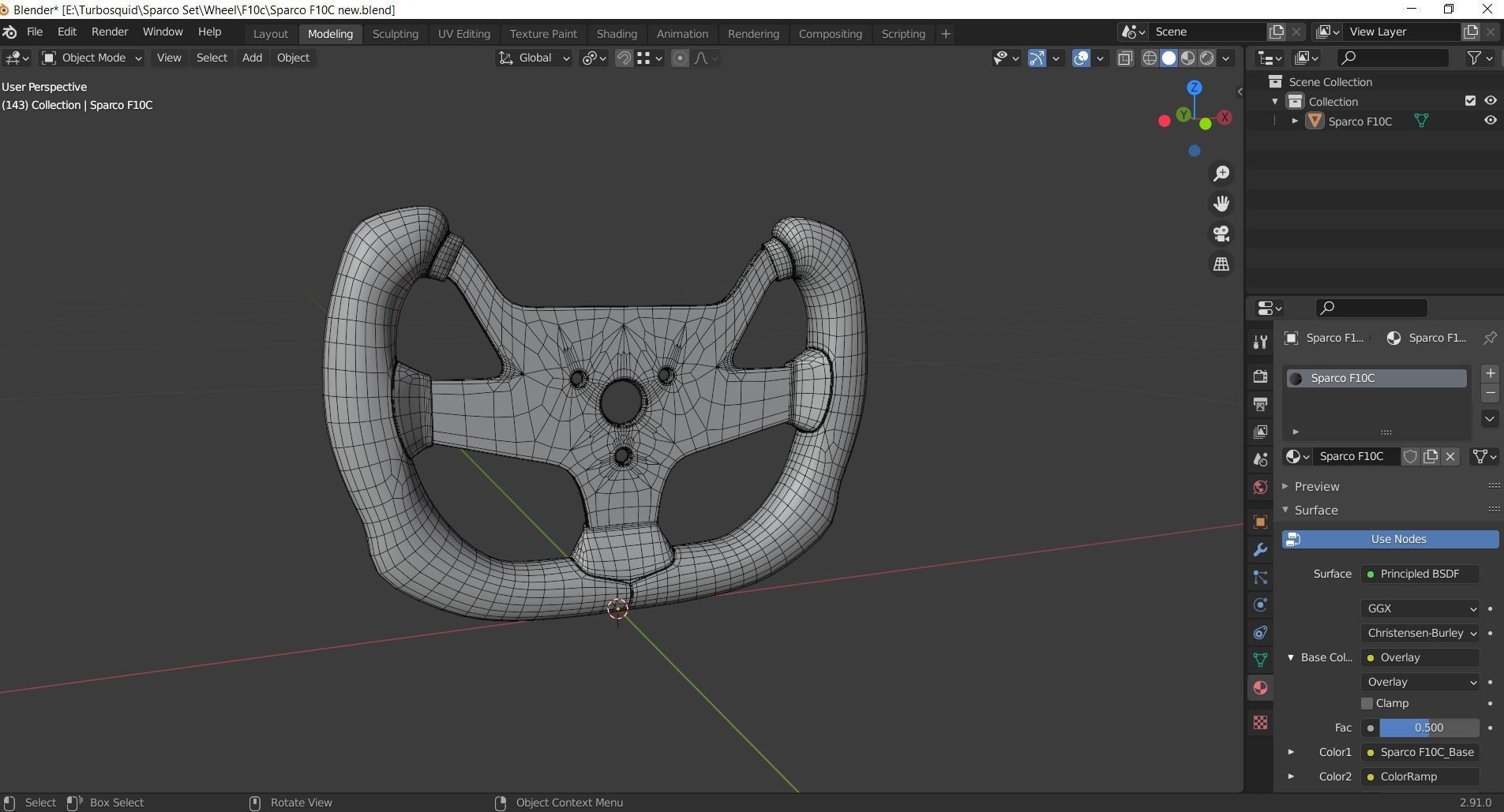 Steering Wheel Sparco F10AC 3D model_9