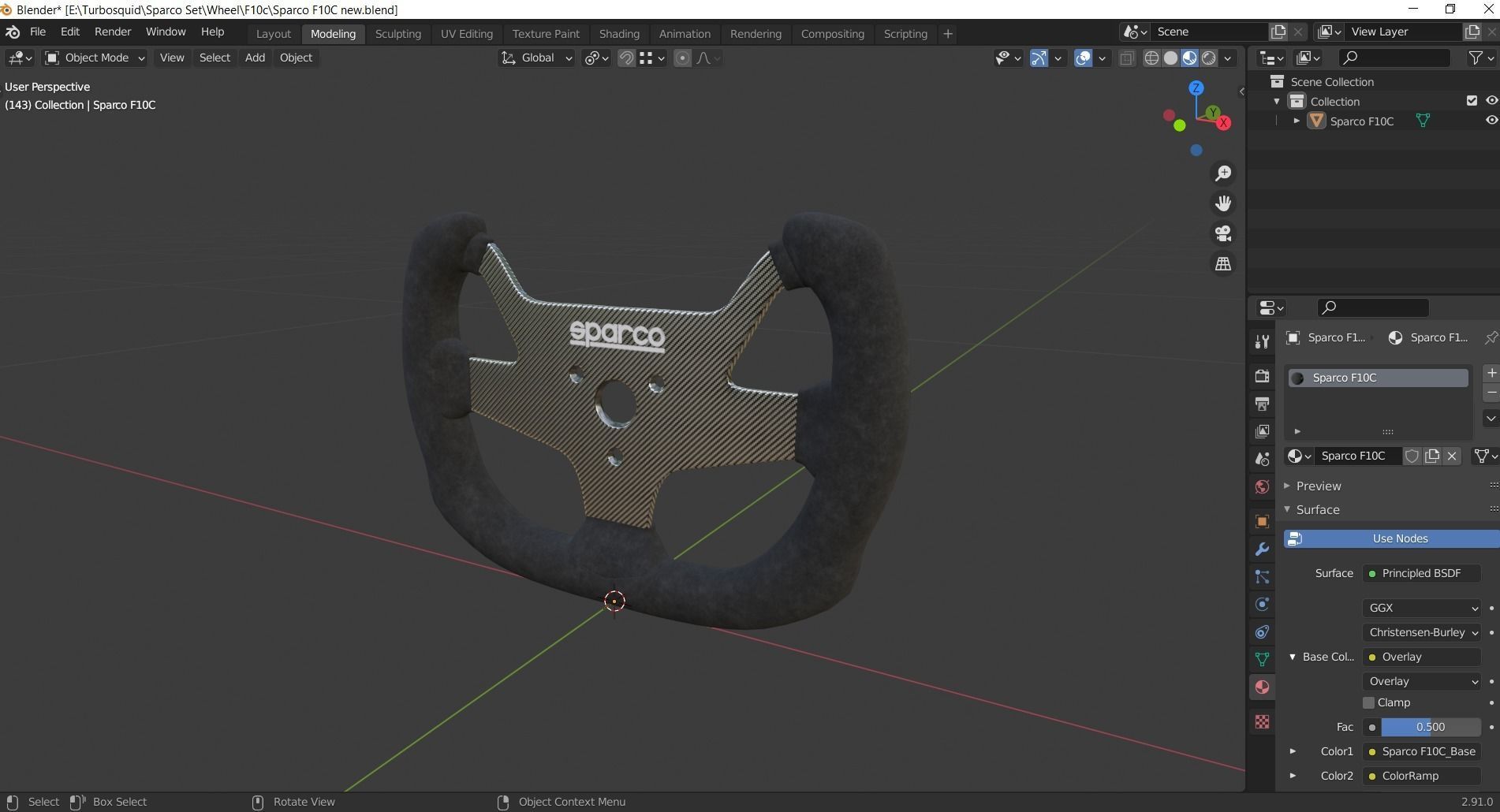 Steering Wheel Sparco F10AC 3D model_7
