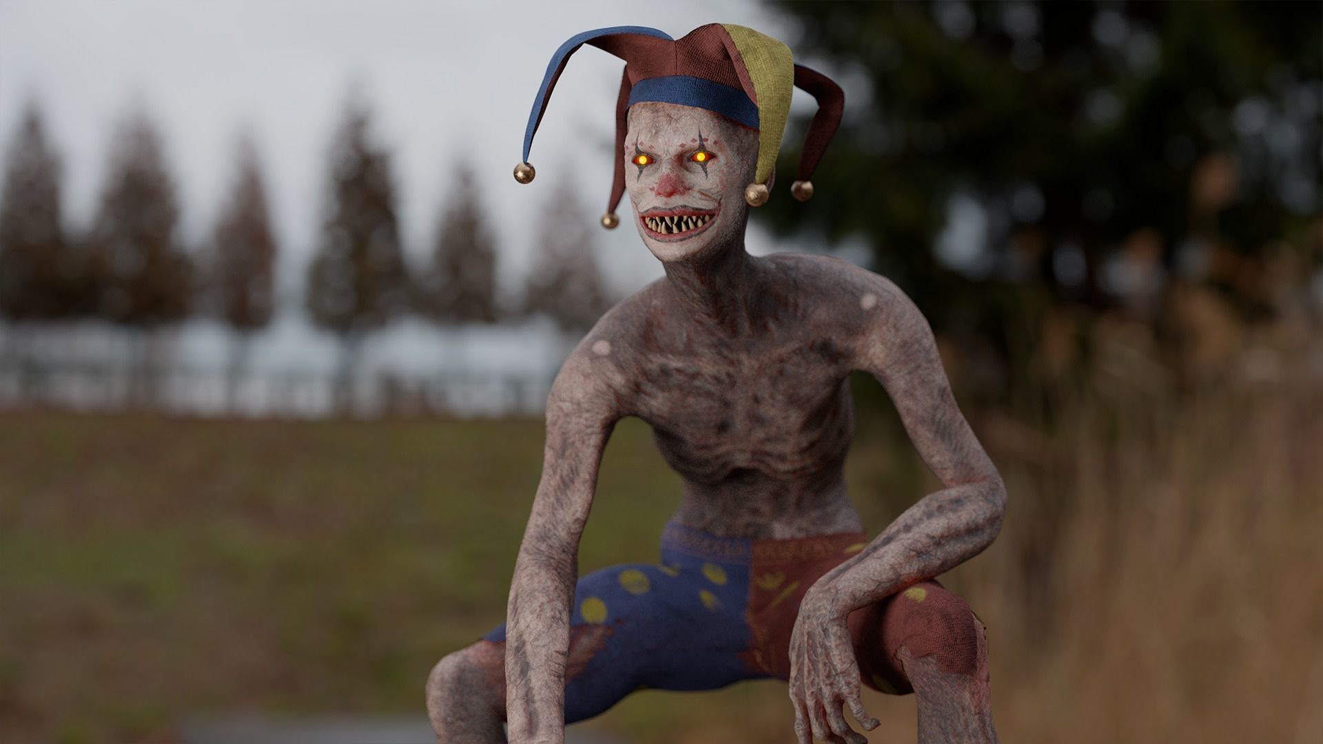 Scary Clown Low-poly 3D model_14