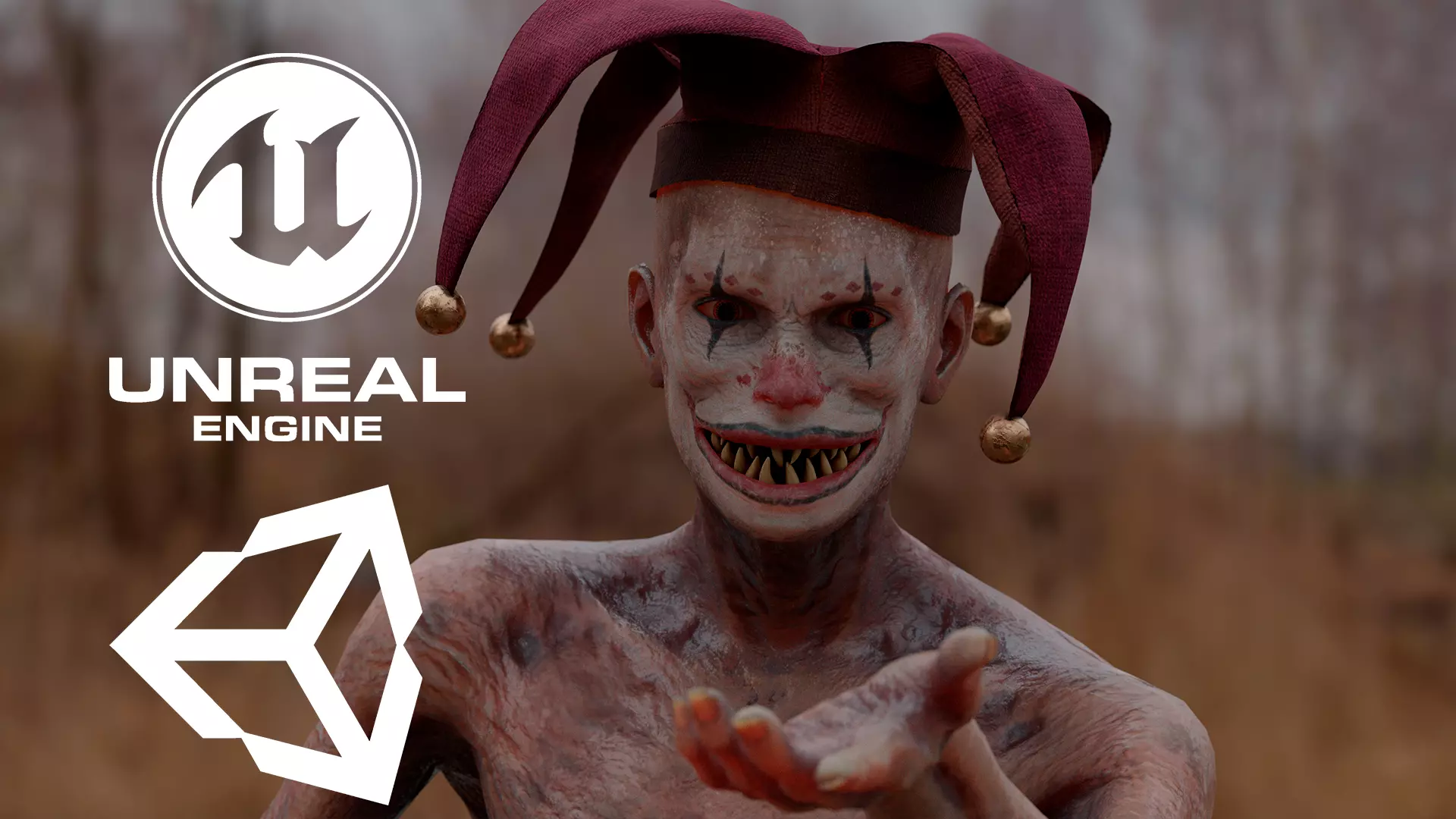 Scary Clown Low-poly 3D model_0