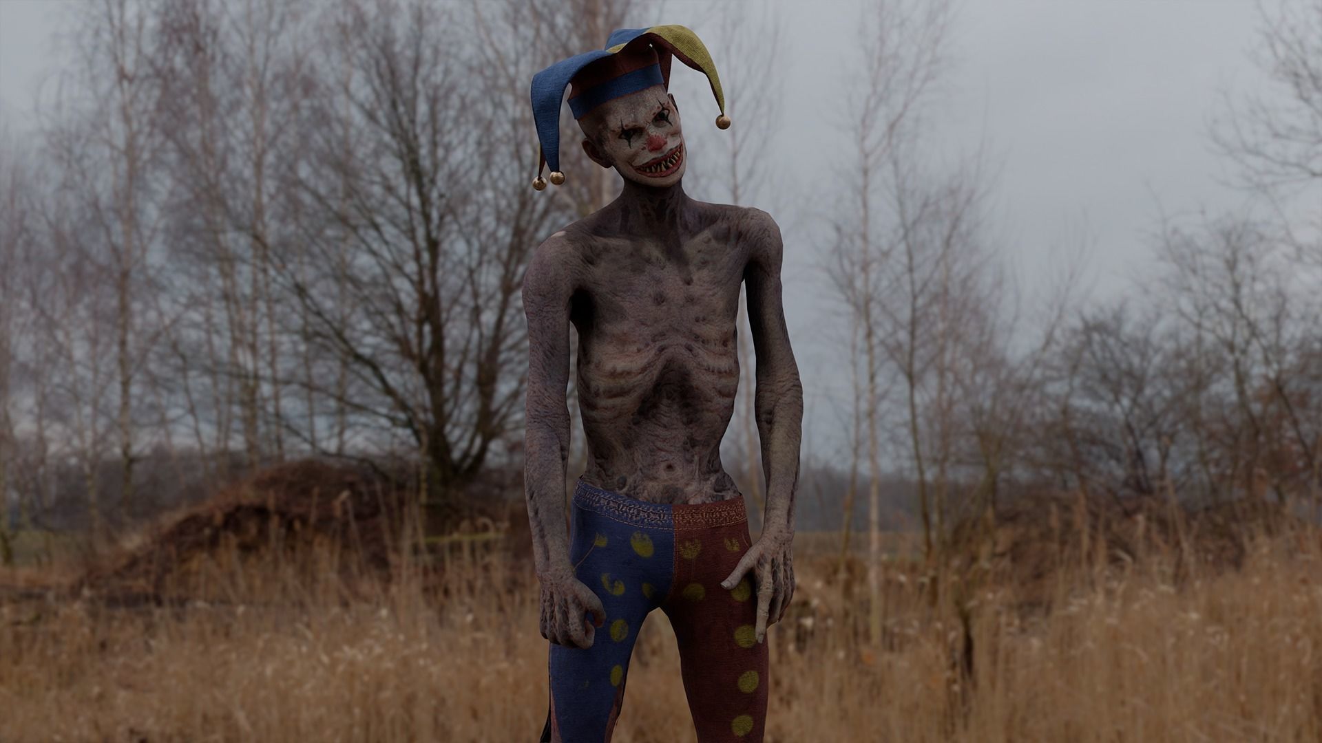 Scary Clown Low-poly 3D model_9