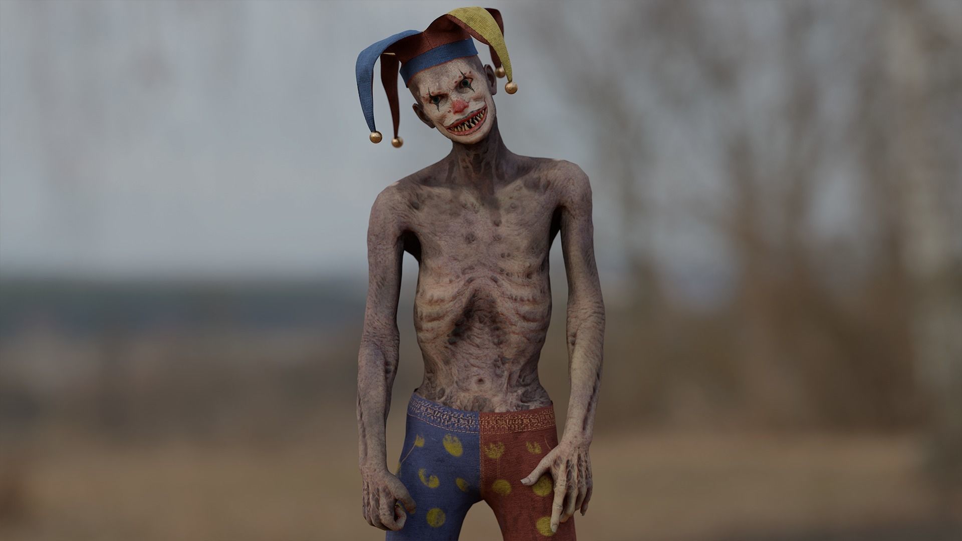 Scary Clown Low-poly 3D model_12