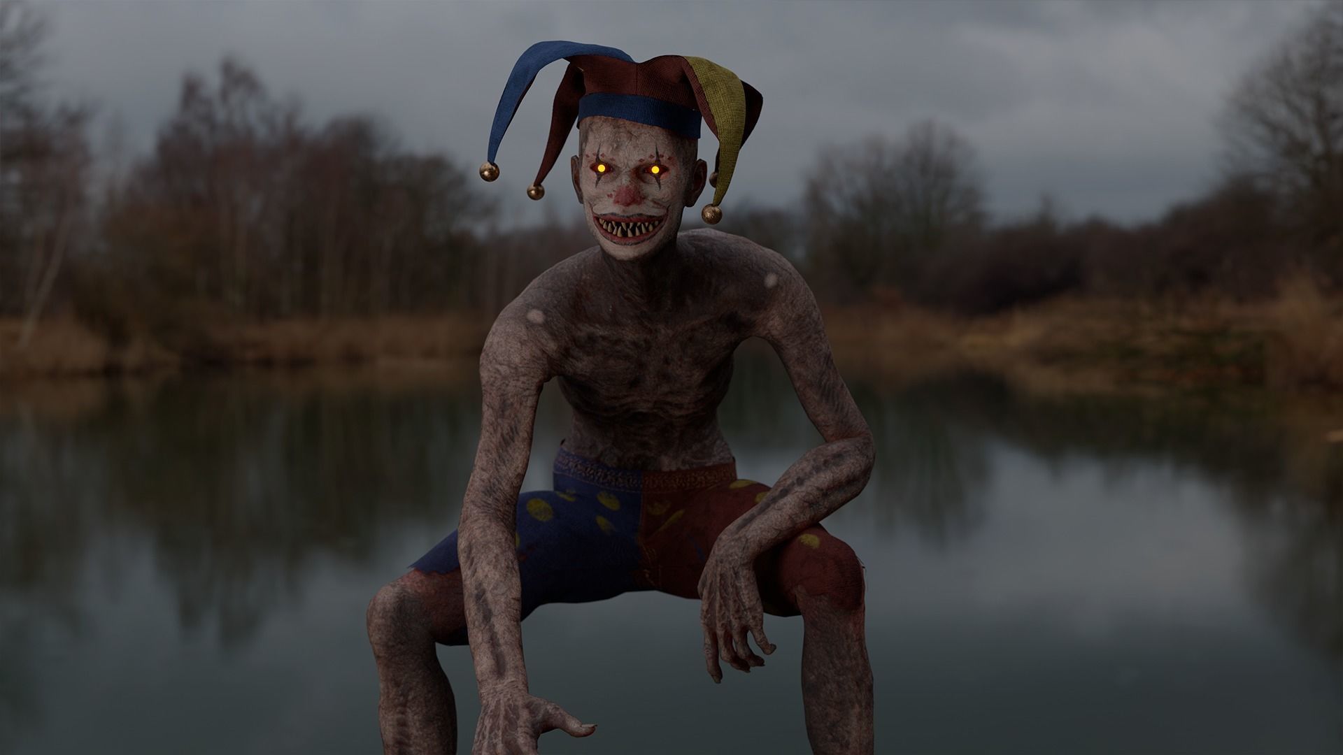 Scary Clown Low-poly 3D model_15