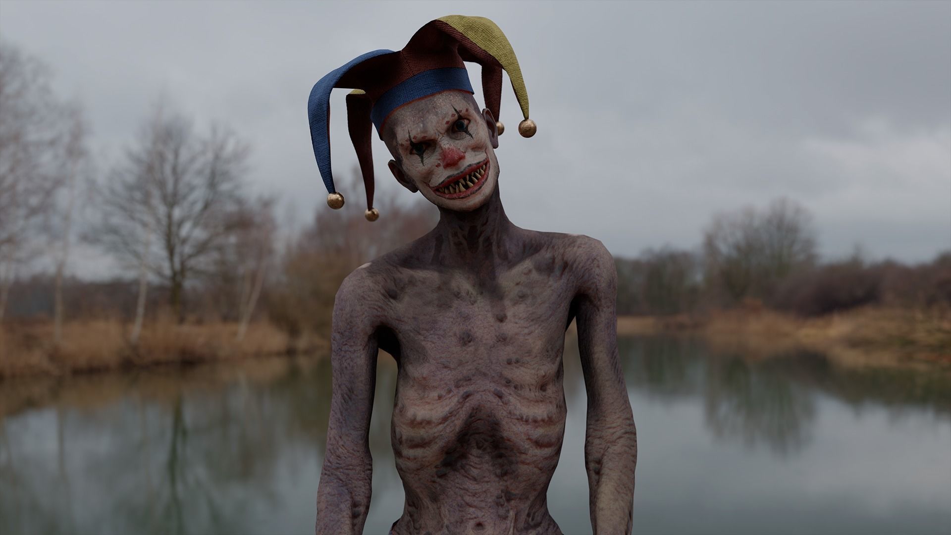 Scary Clown Low-poly 3D model_10