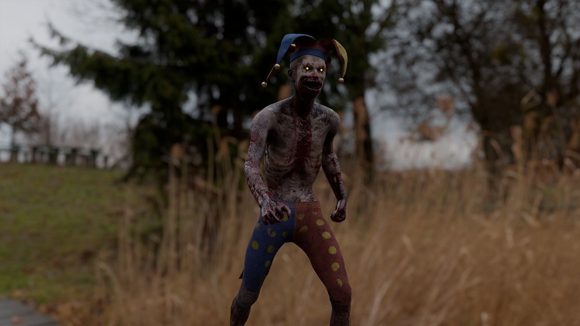 Scary Clown Low-poly 3D model_5