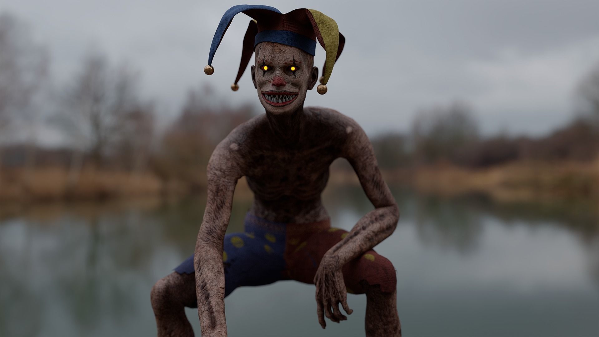 Scary Clown Low-poly 3D model_13