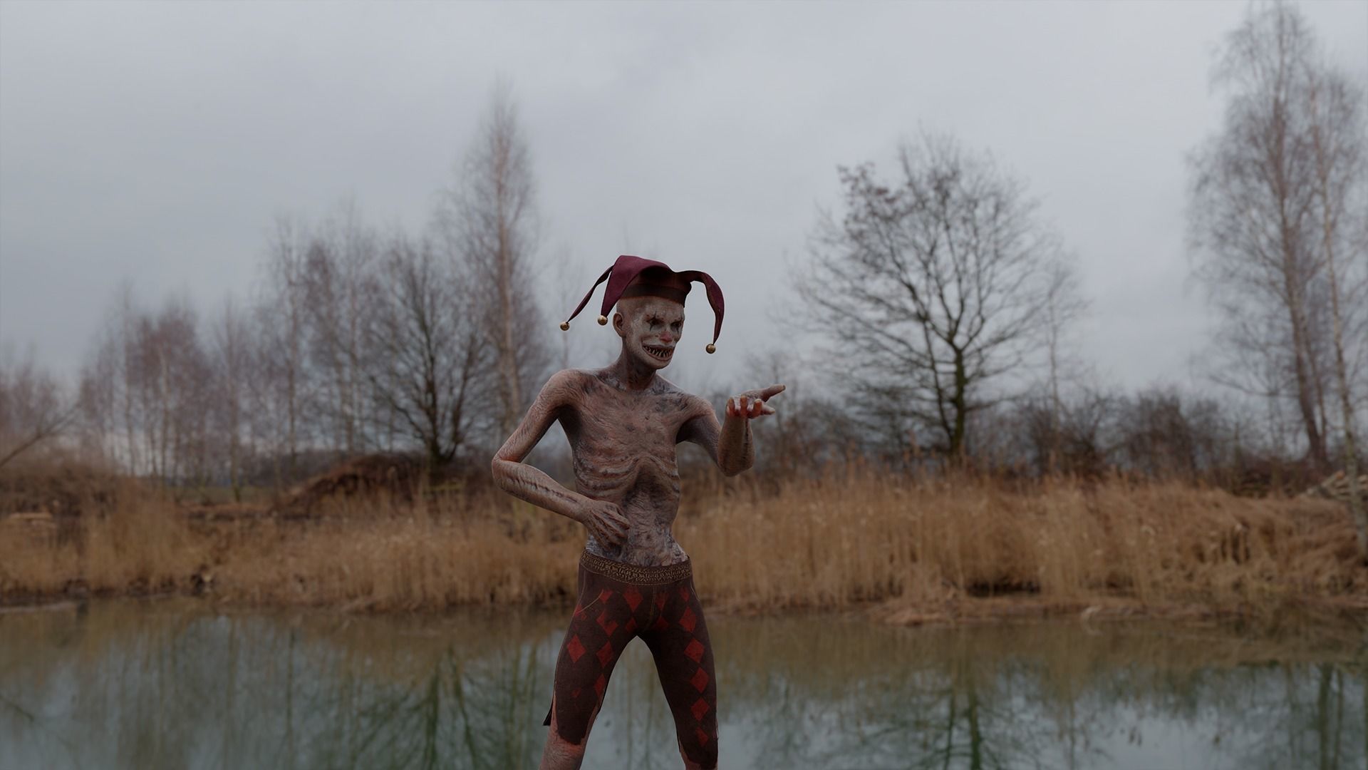 Scary Clown Low-poly 3D model_7