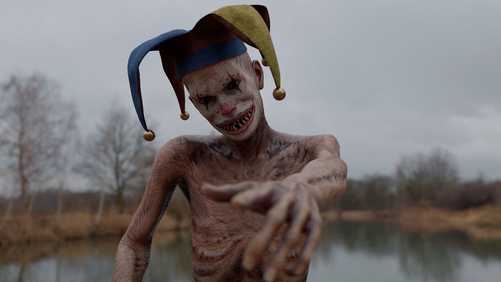 Scary Clown Low-poly 3D model_11