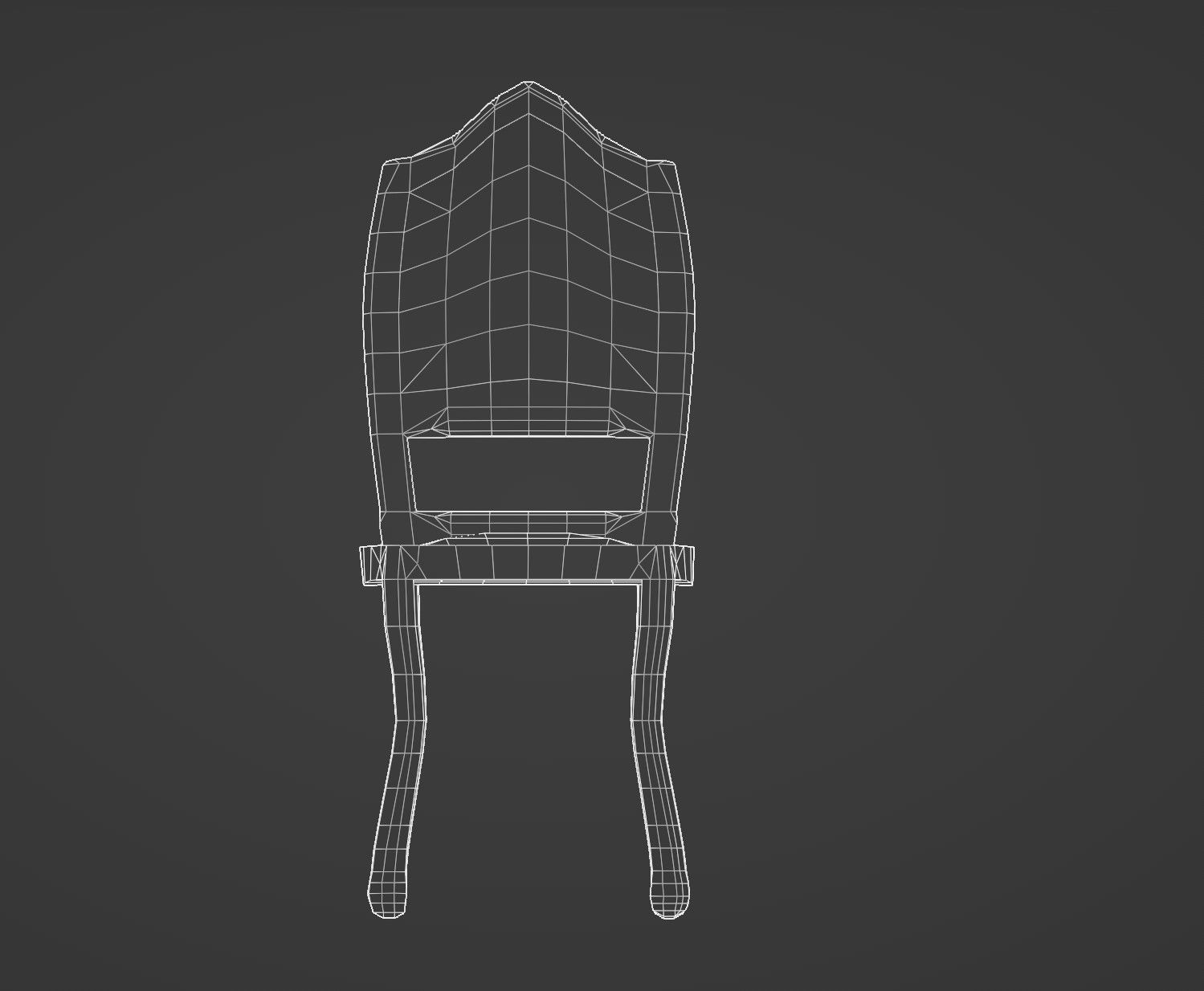 Antique Chair Low-poly 3D model_16