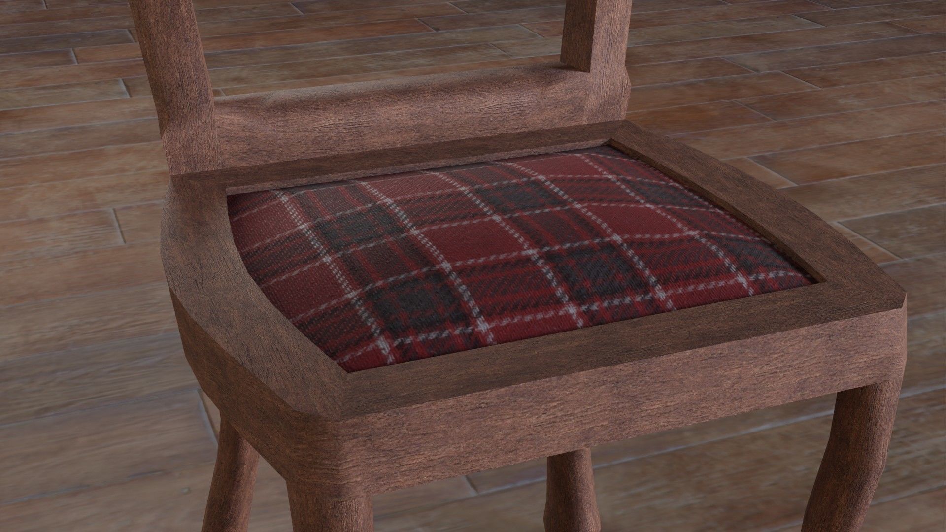 Antique Chair Low-poly 3D model_10