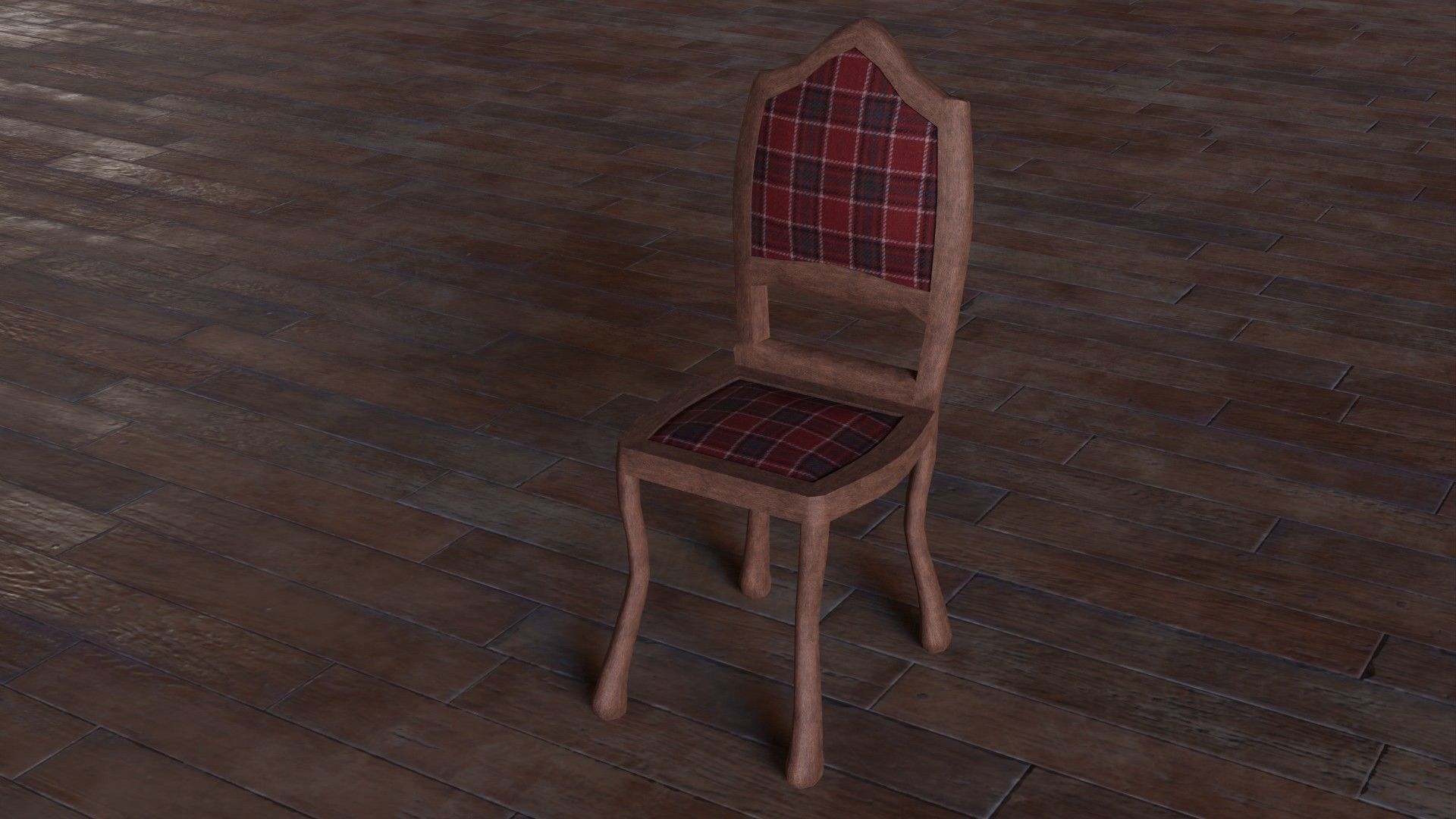 Antique Chair Low-poly 3D model_7