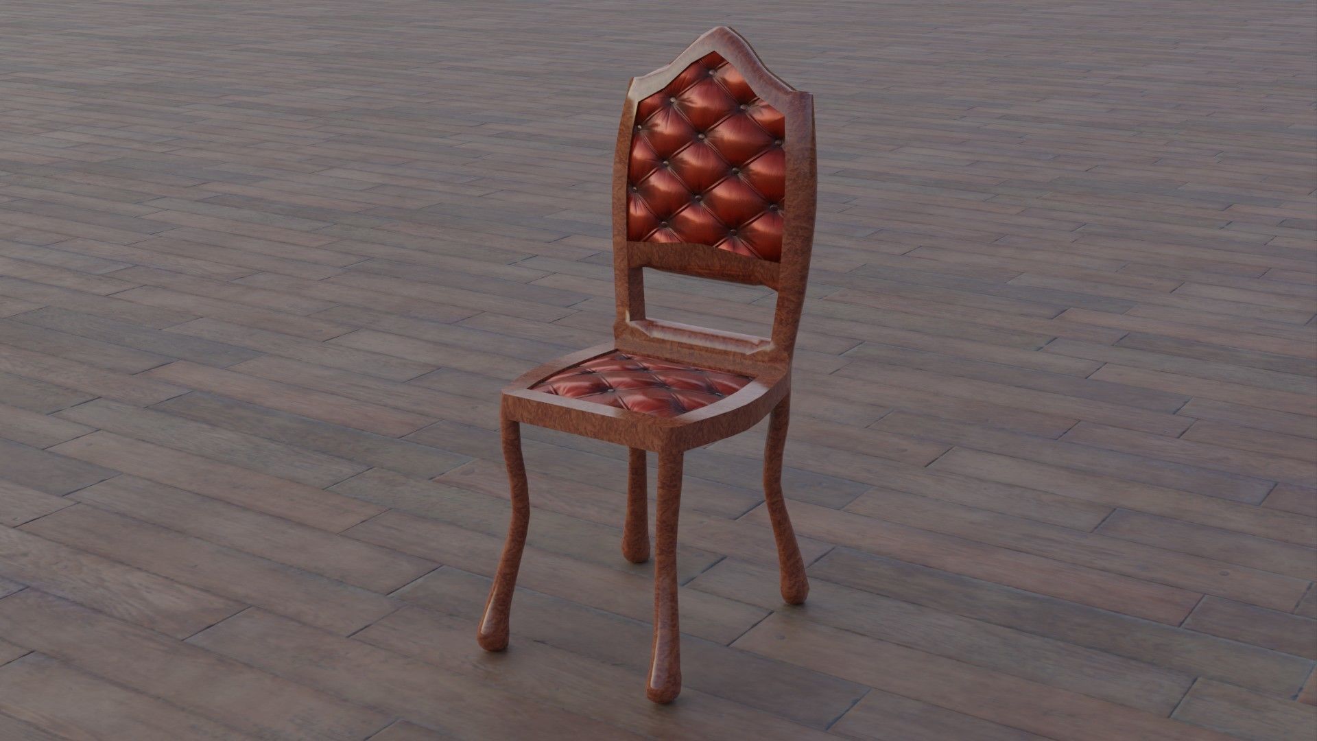Antique Chair Low-poly 3D model_8