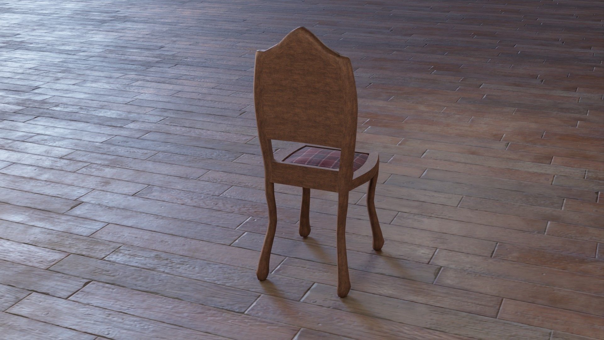 Antique Chair Low-poly 3D model_12