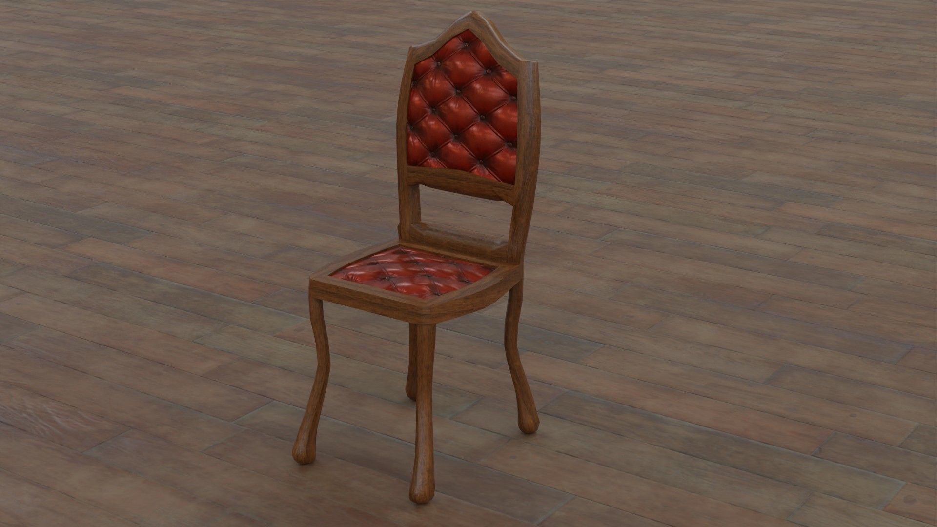 Antique Chair Low-poly 3D model_6